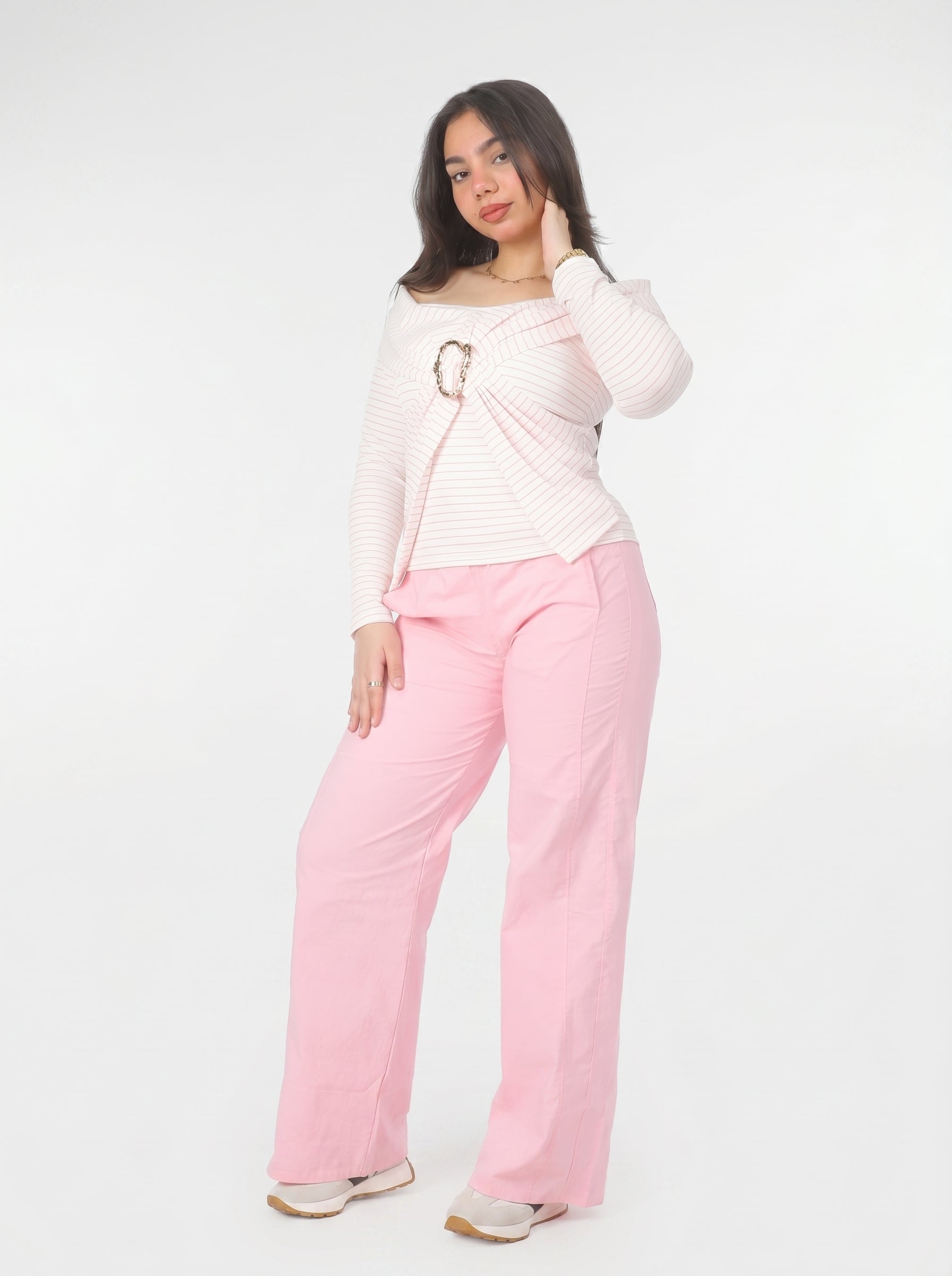 Elegant Striped Off-Shoulder Top 2000/186