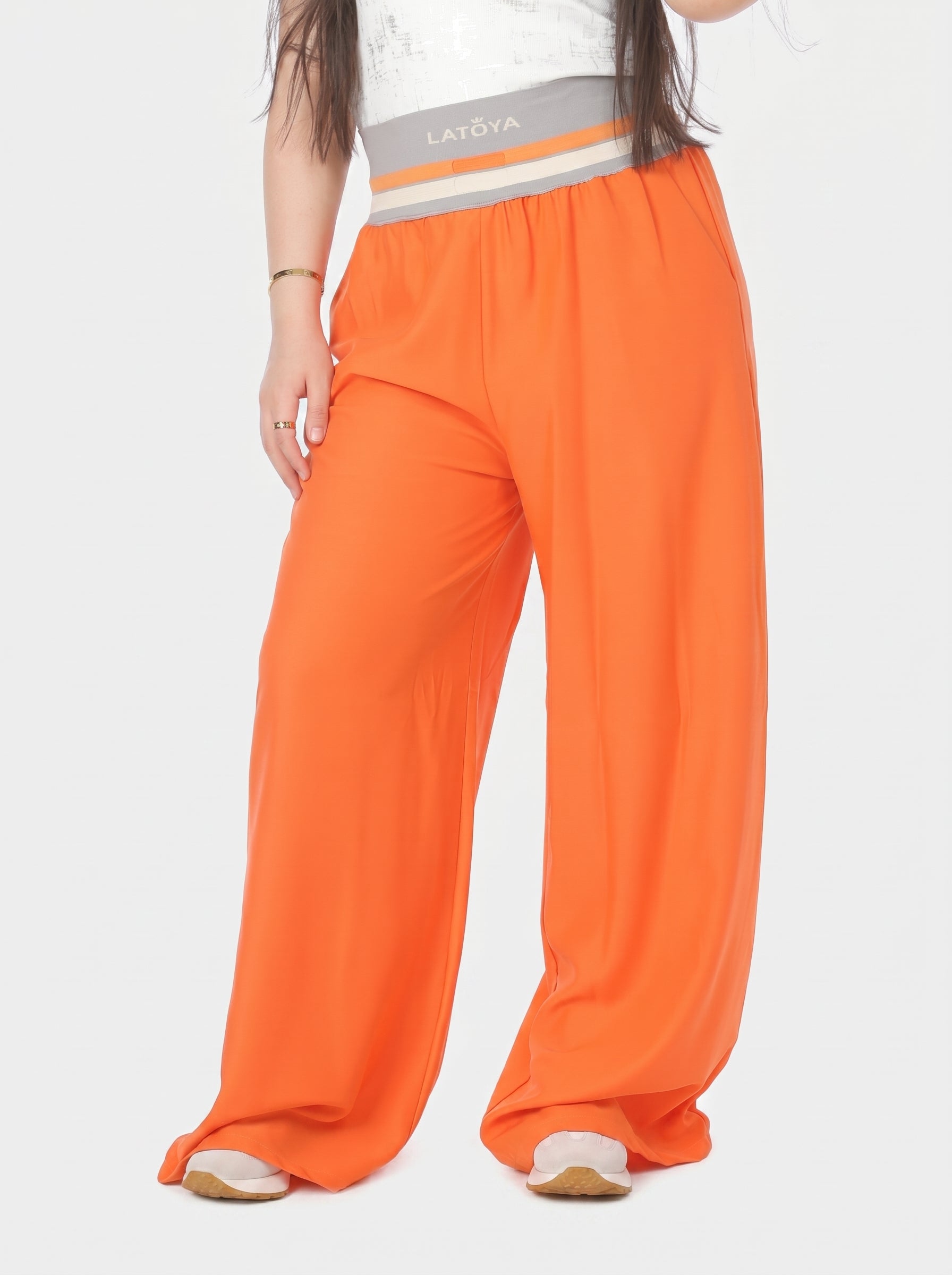 "Latoya" Logo Wide-Leg Comfort Pants 2000/190