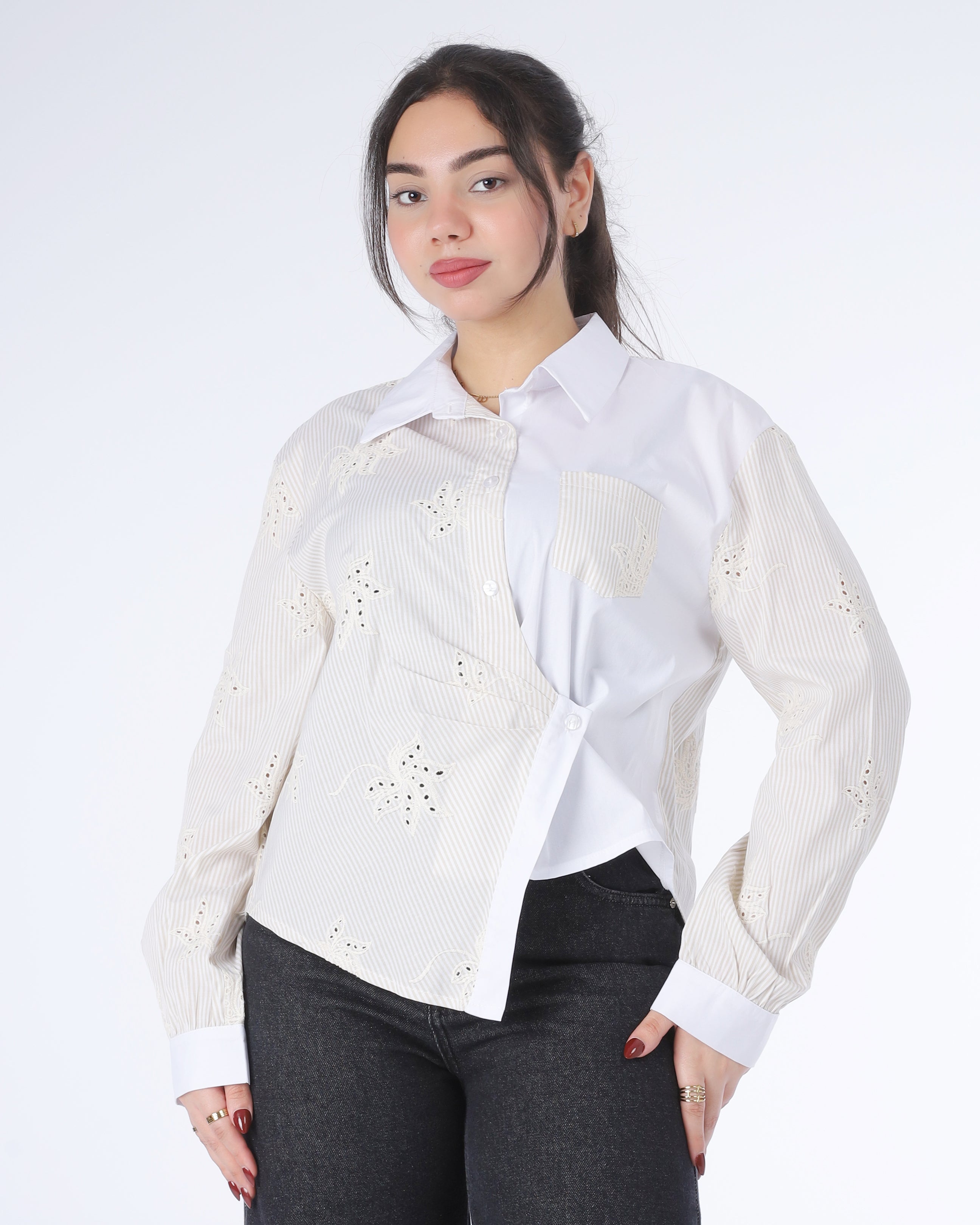 Asymmetrical Striped Blouse 2000/214