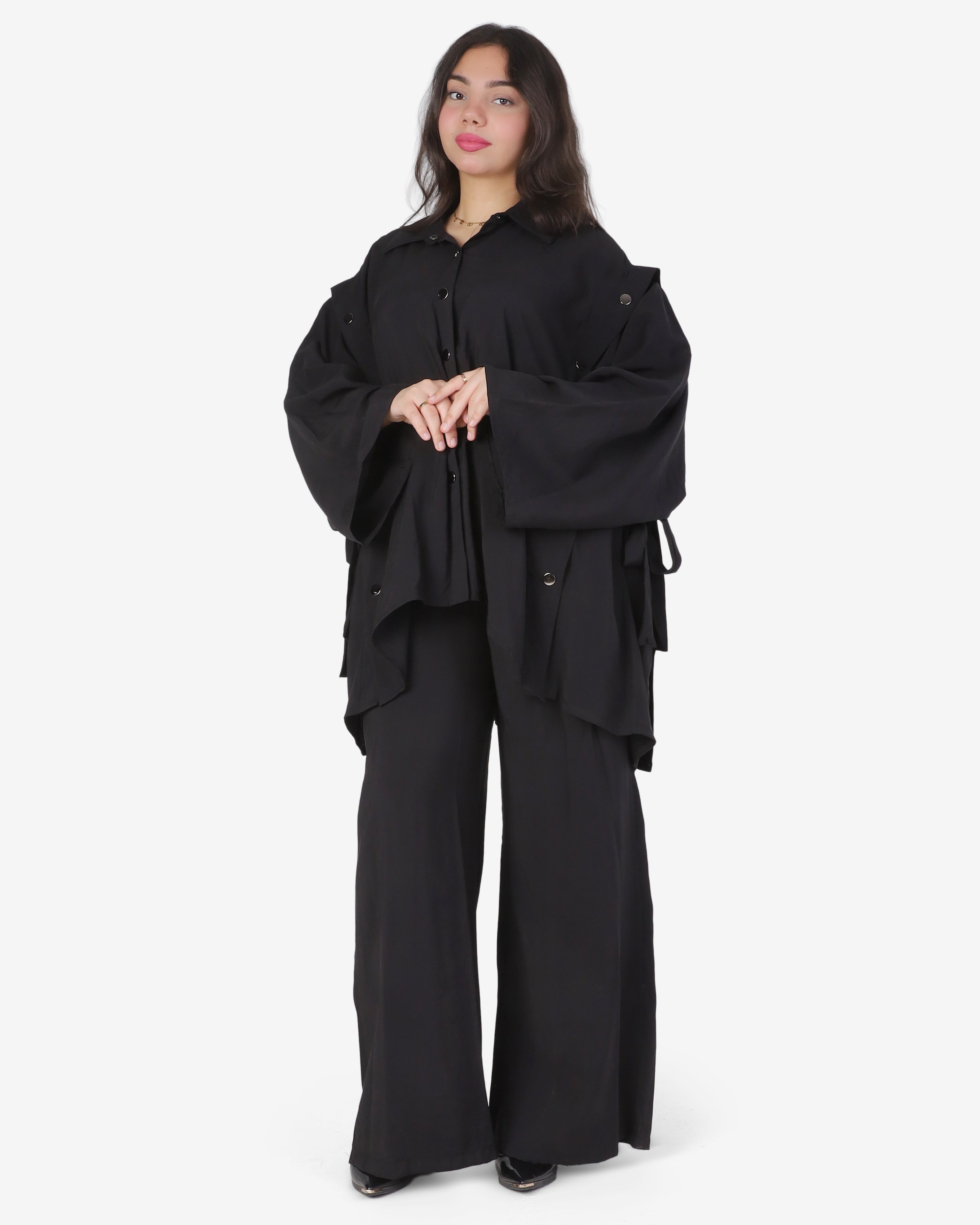 Oversized Utility Shirt & Wide-Leg Pants Set 2000/226