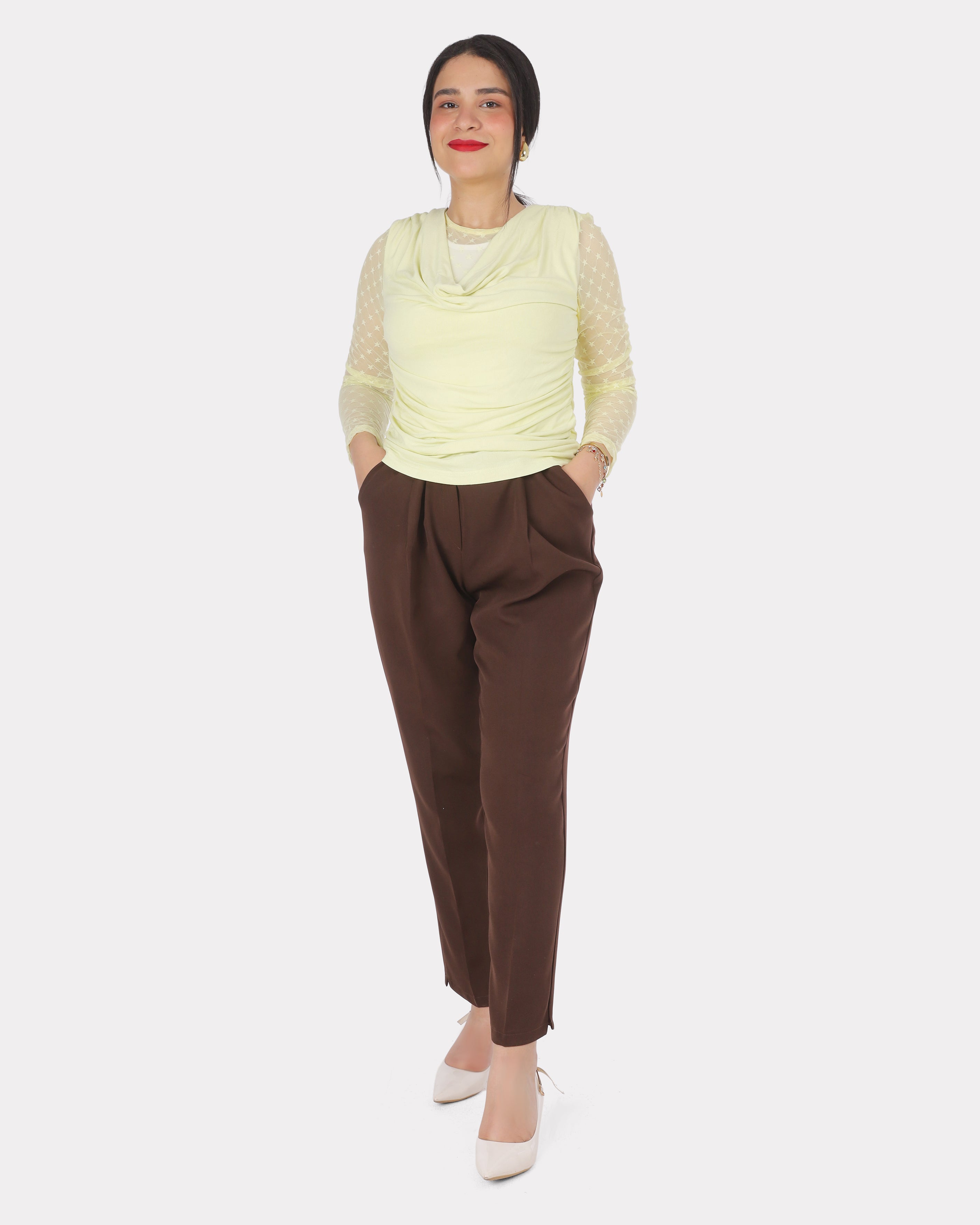 Draped Mesh Sleeve Blouse 2000/243