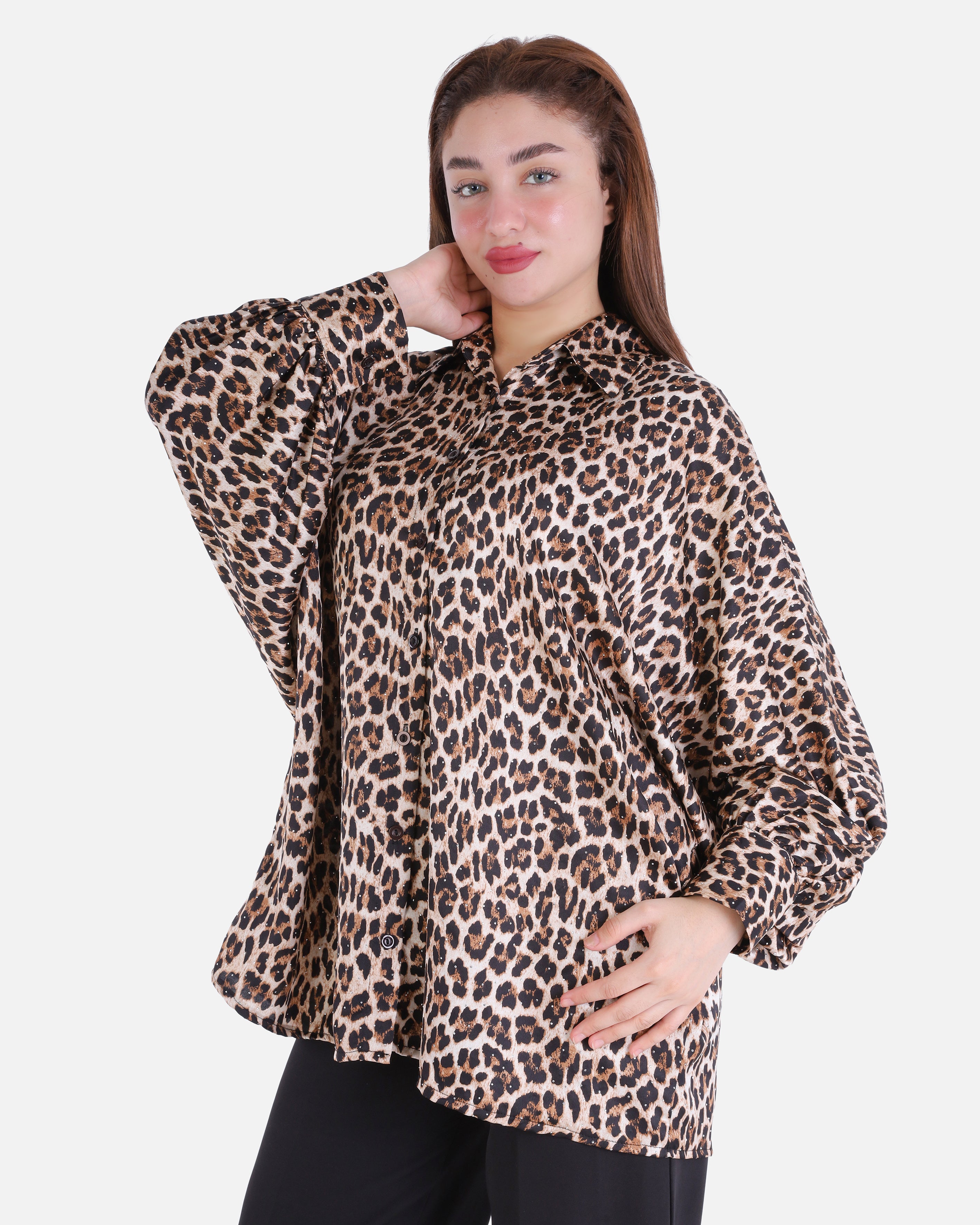 Leopard Print stain Shirt with Shiny Dots 2000/283/1
