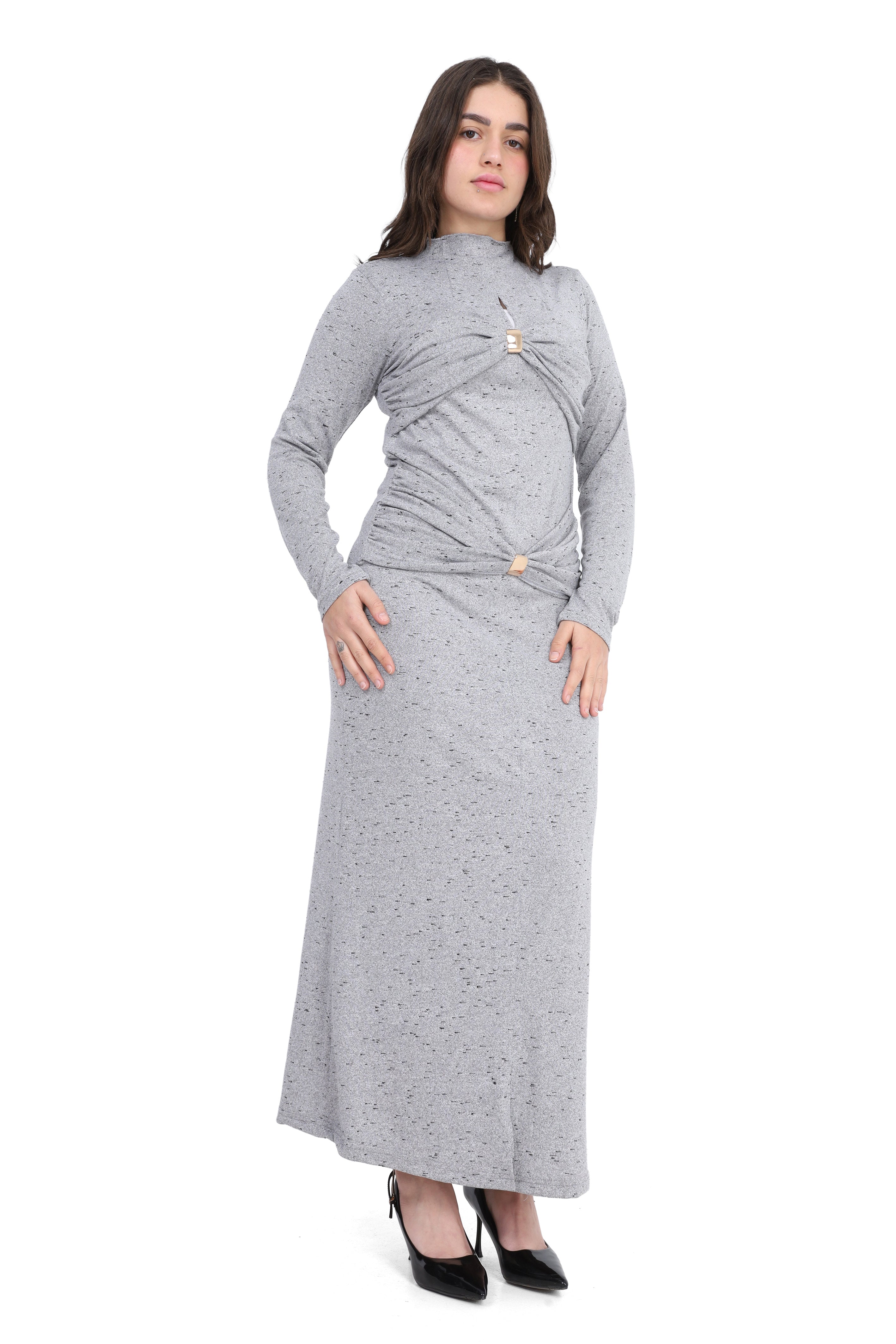 Long Sleeve Ruched Maxi Dress 2002/066