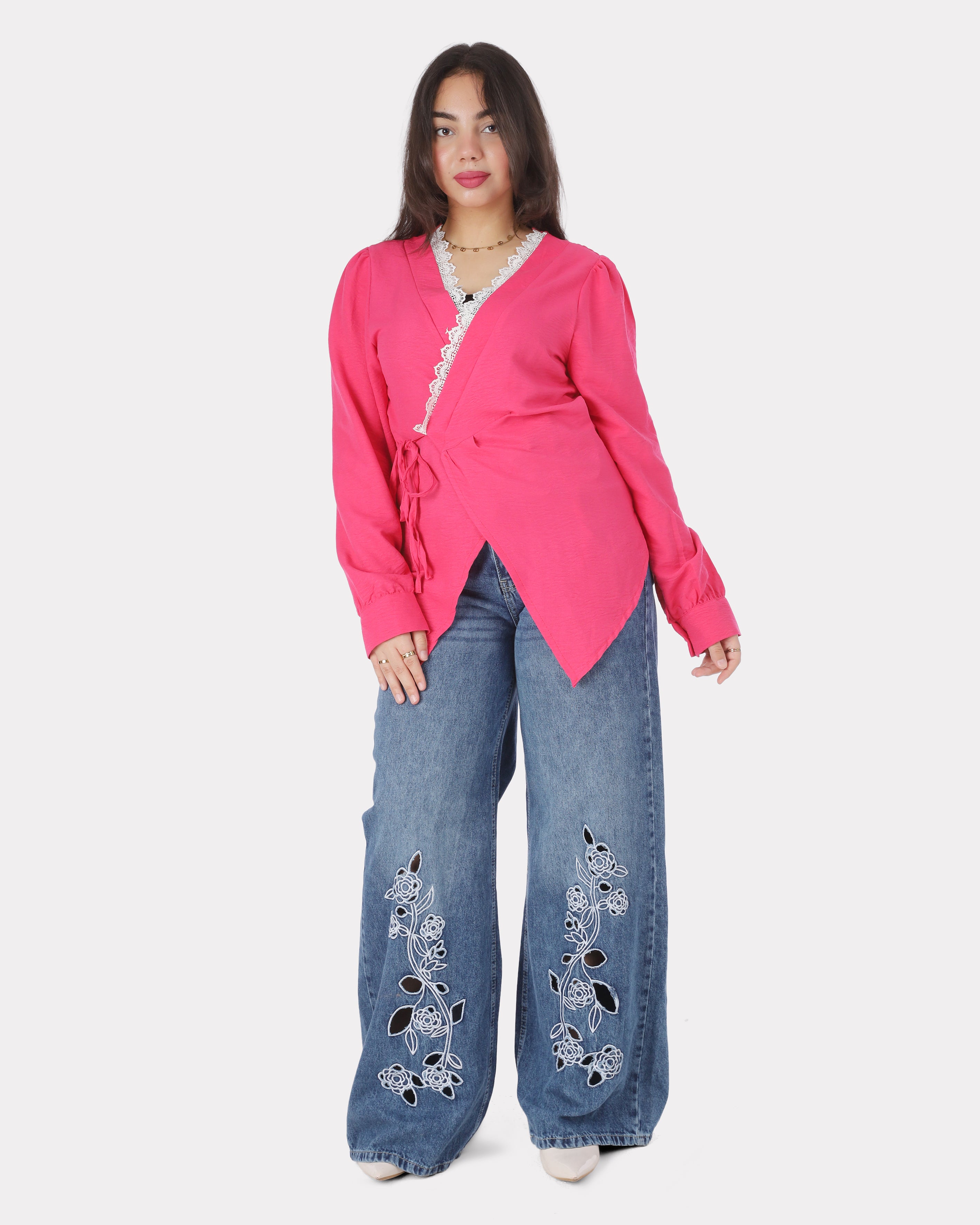 Asymmetric Tie-Side Blouse 2002/108
