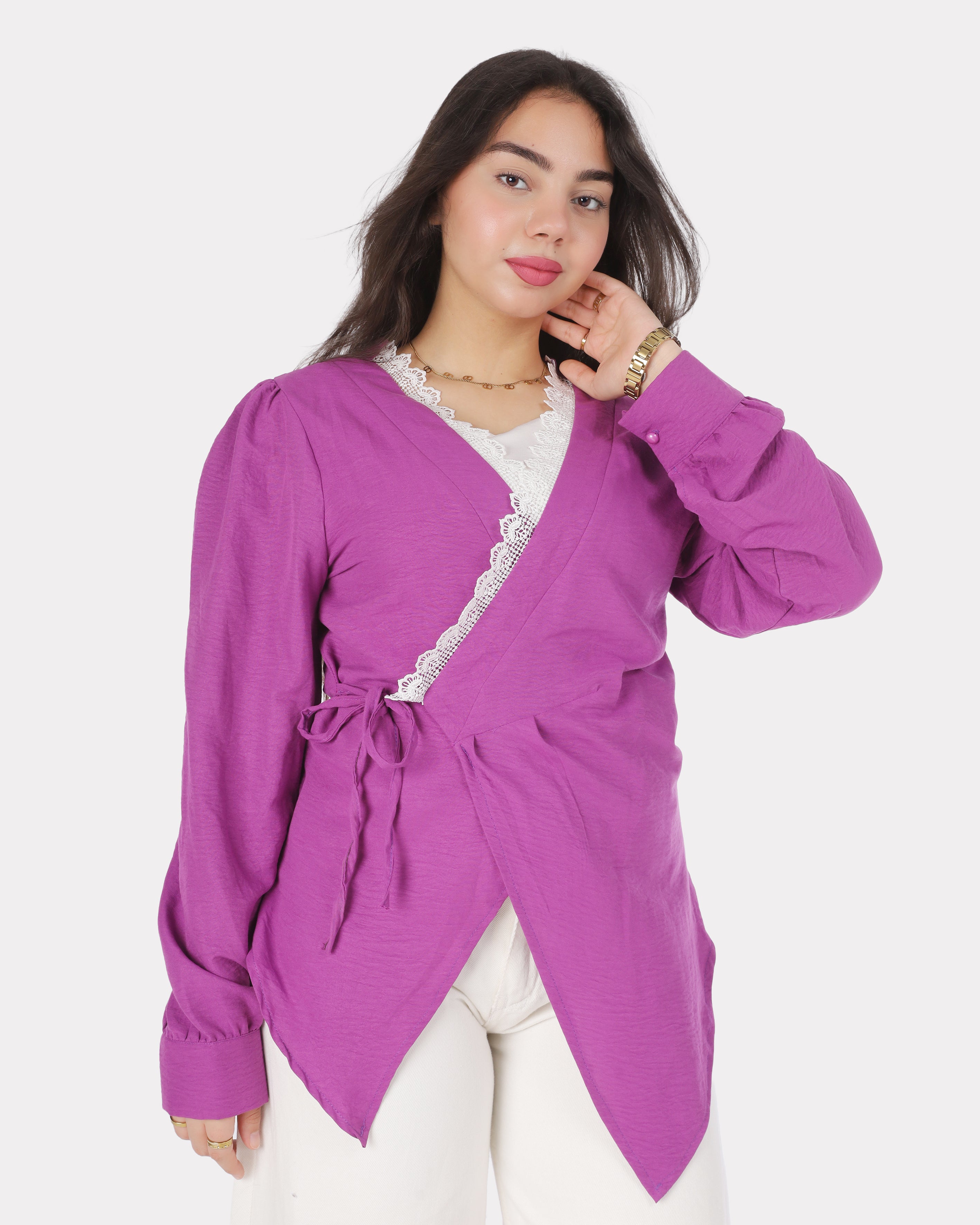 Asymmetric Tie-Side Blouse 2002/108