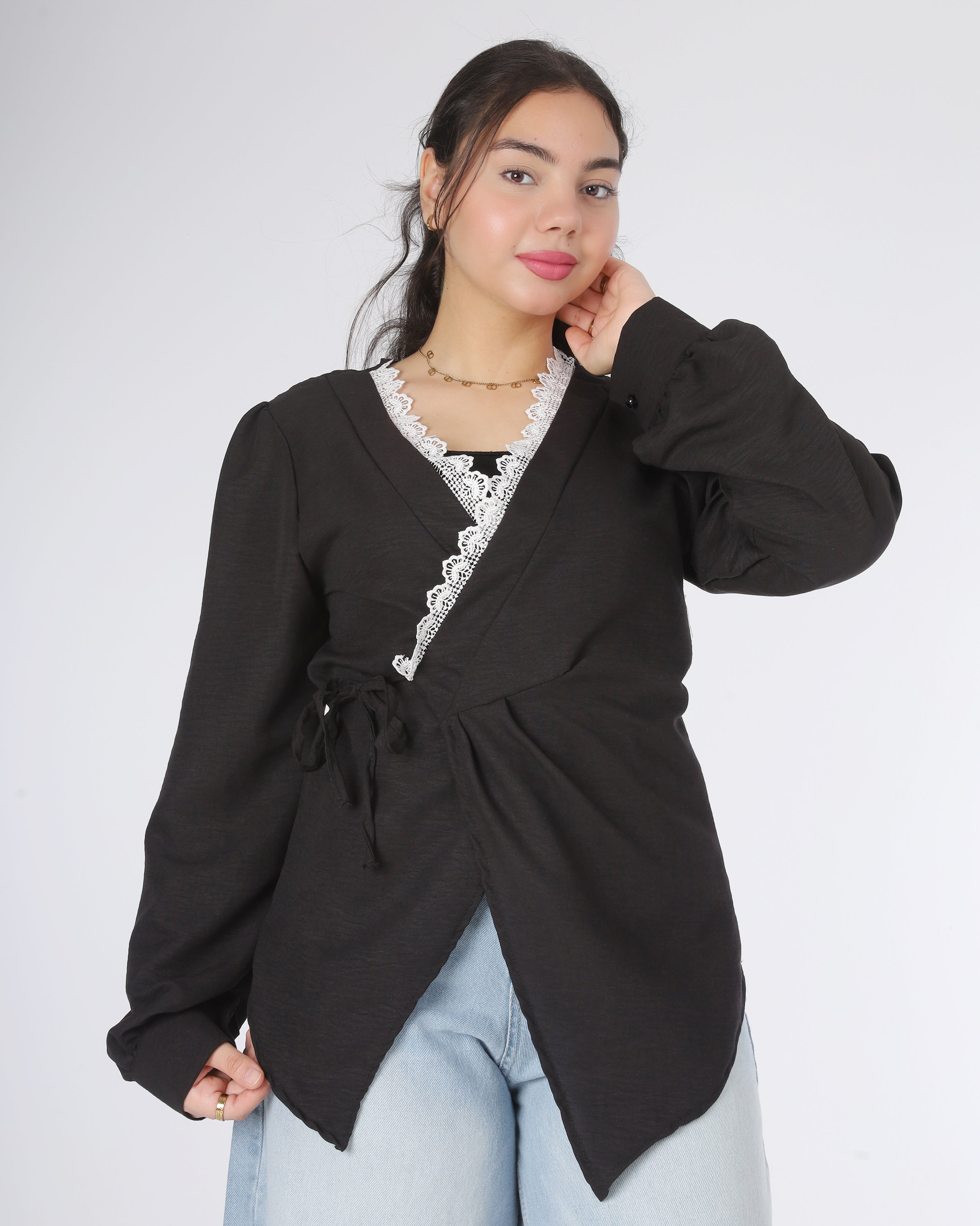 Asymmetric Tie-Side Blouse 2002/108