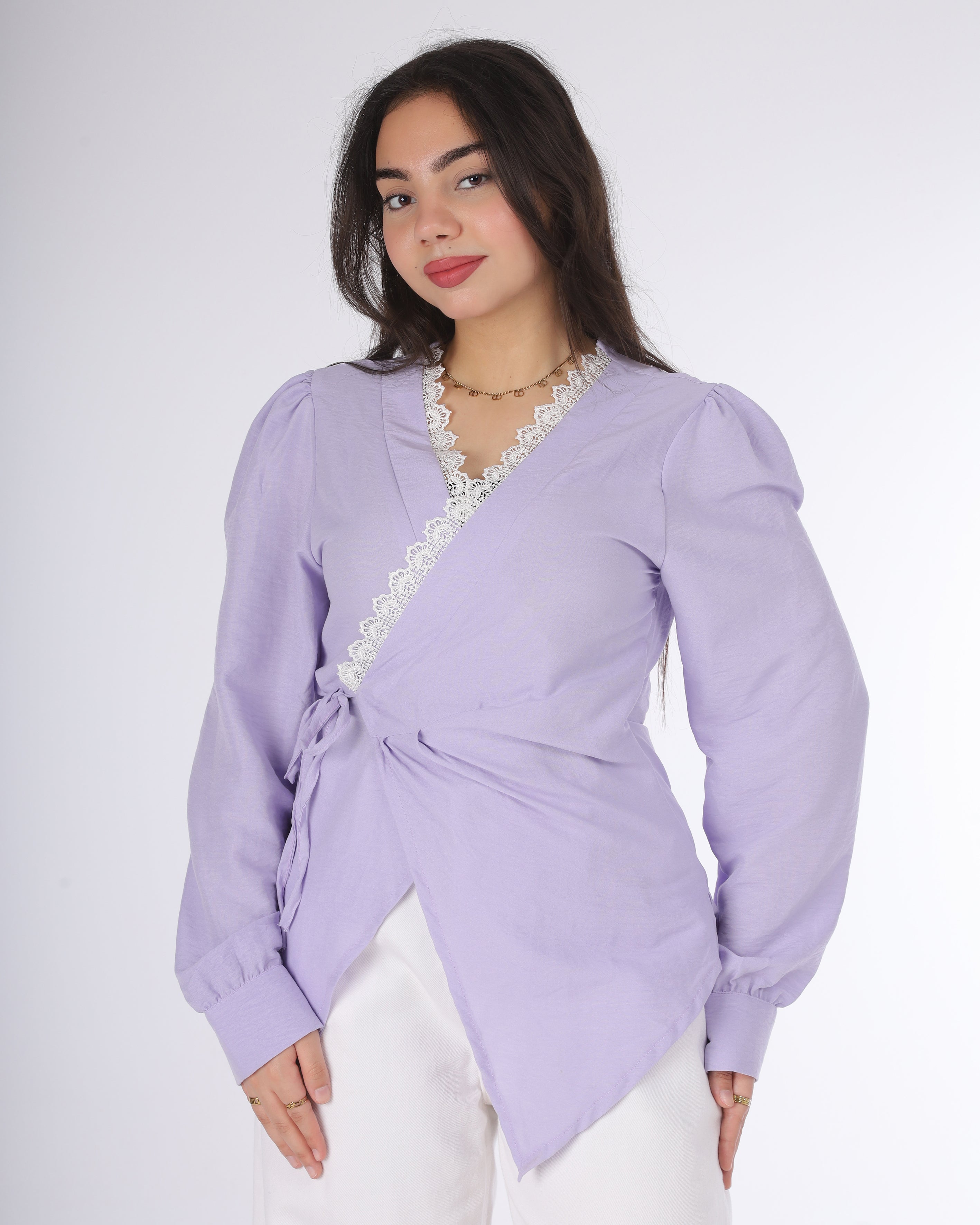 Asymmetric Tie-Side Blouse 2002/108