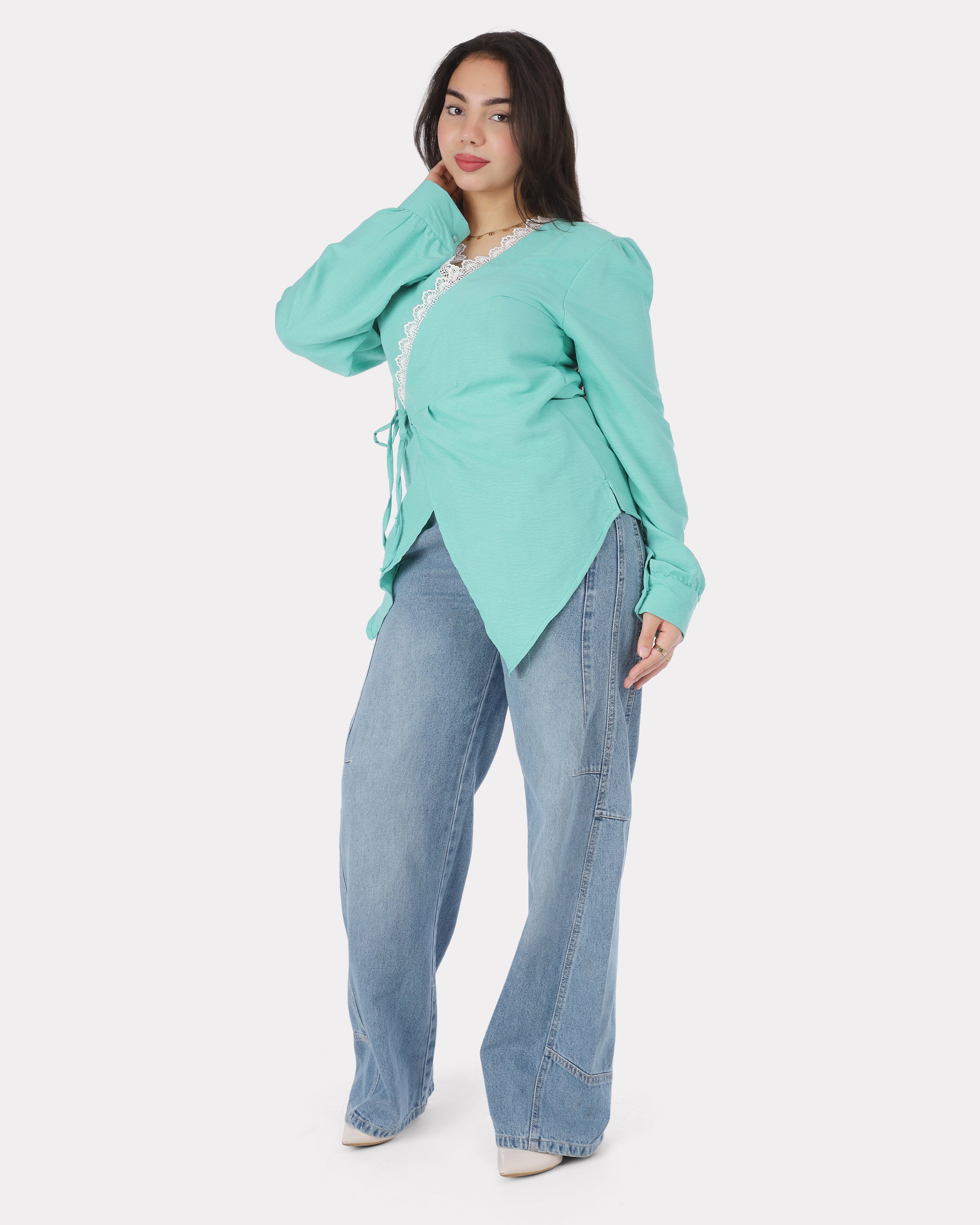 Asymmetric Tie-Side Blouse 2002/108