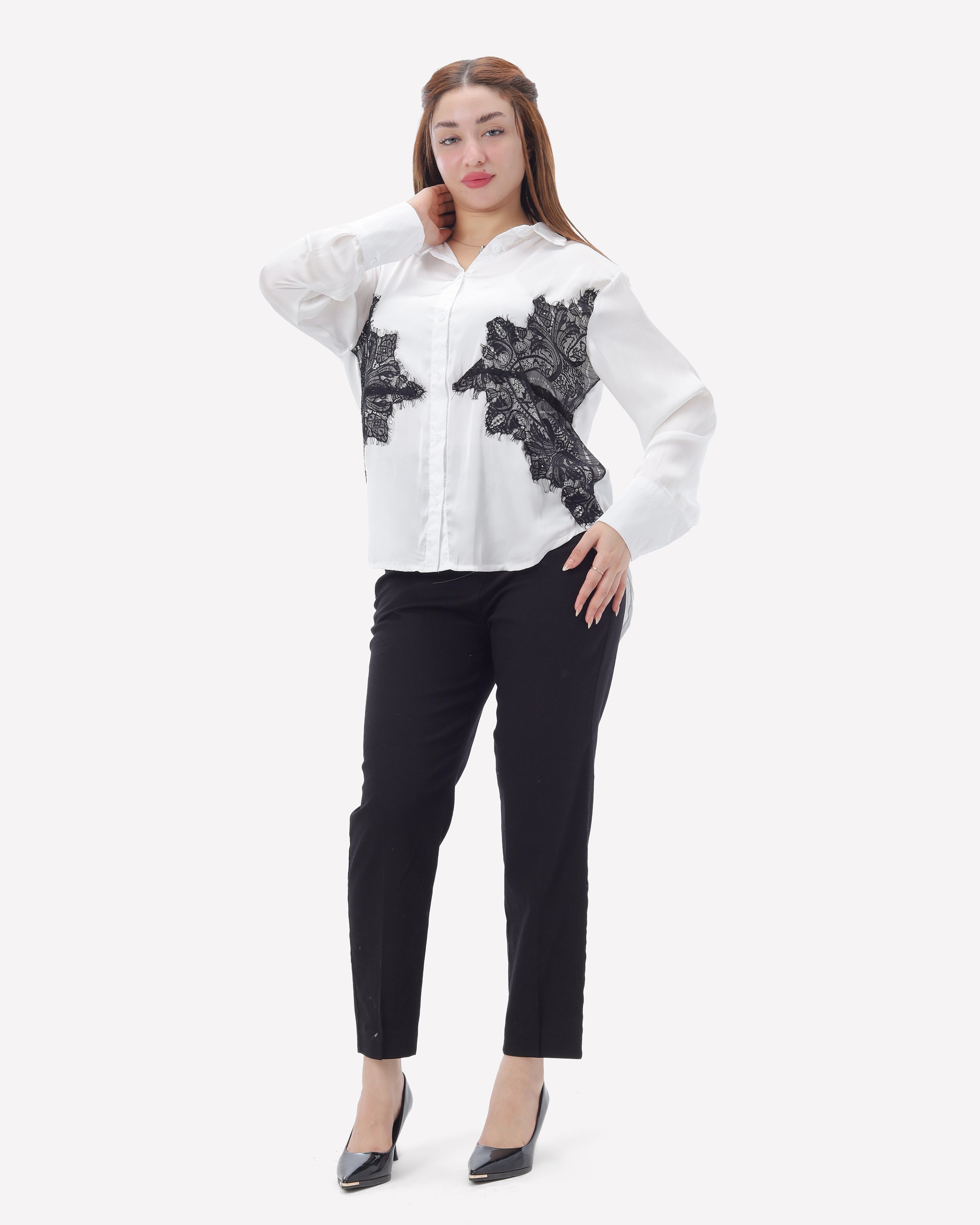 Button-Up Shirt with Lace Deatils 2002/181