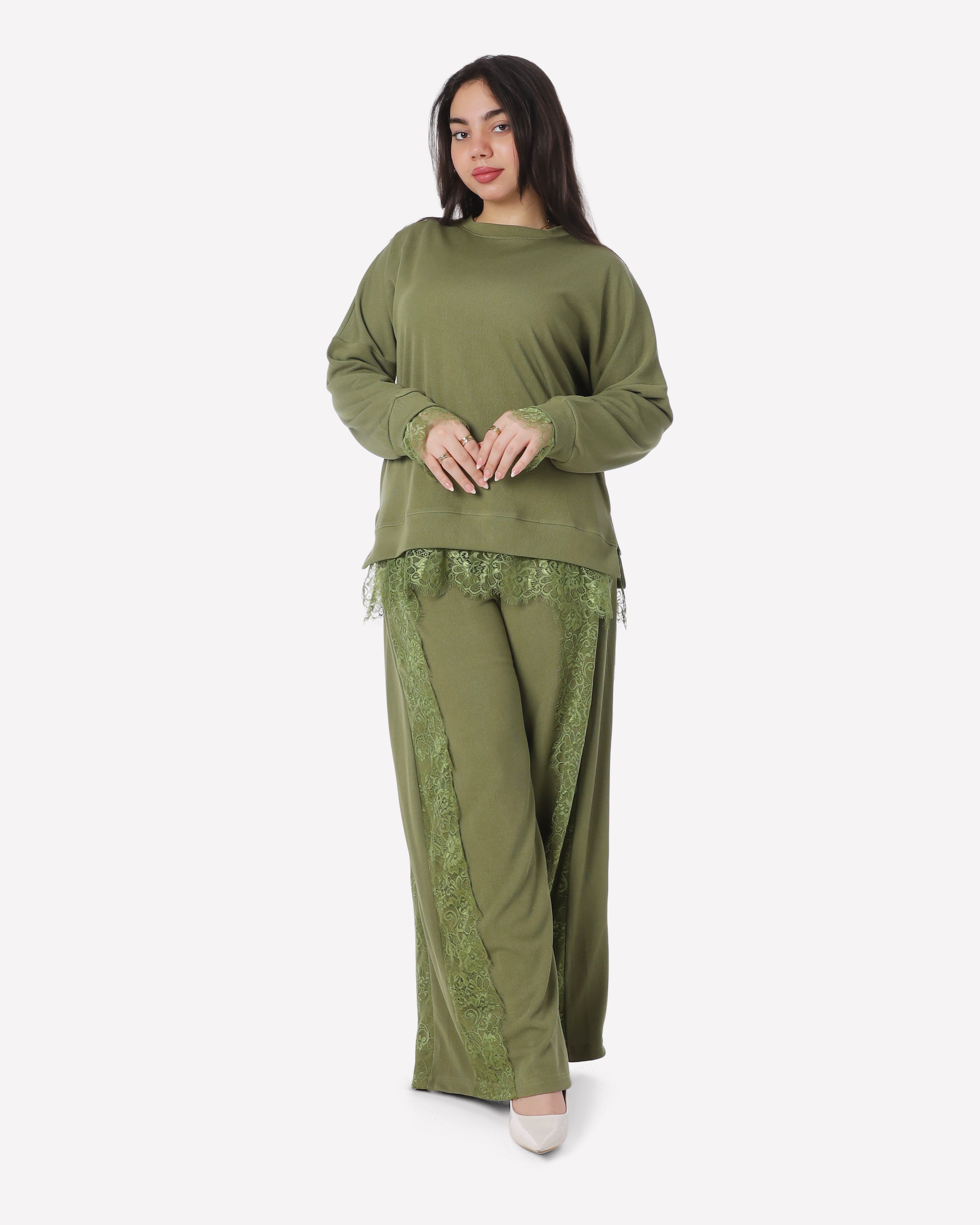 Lace Trim Lounge Co-Ord Set 2002/182