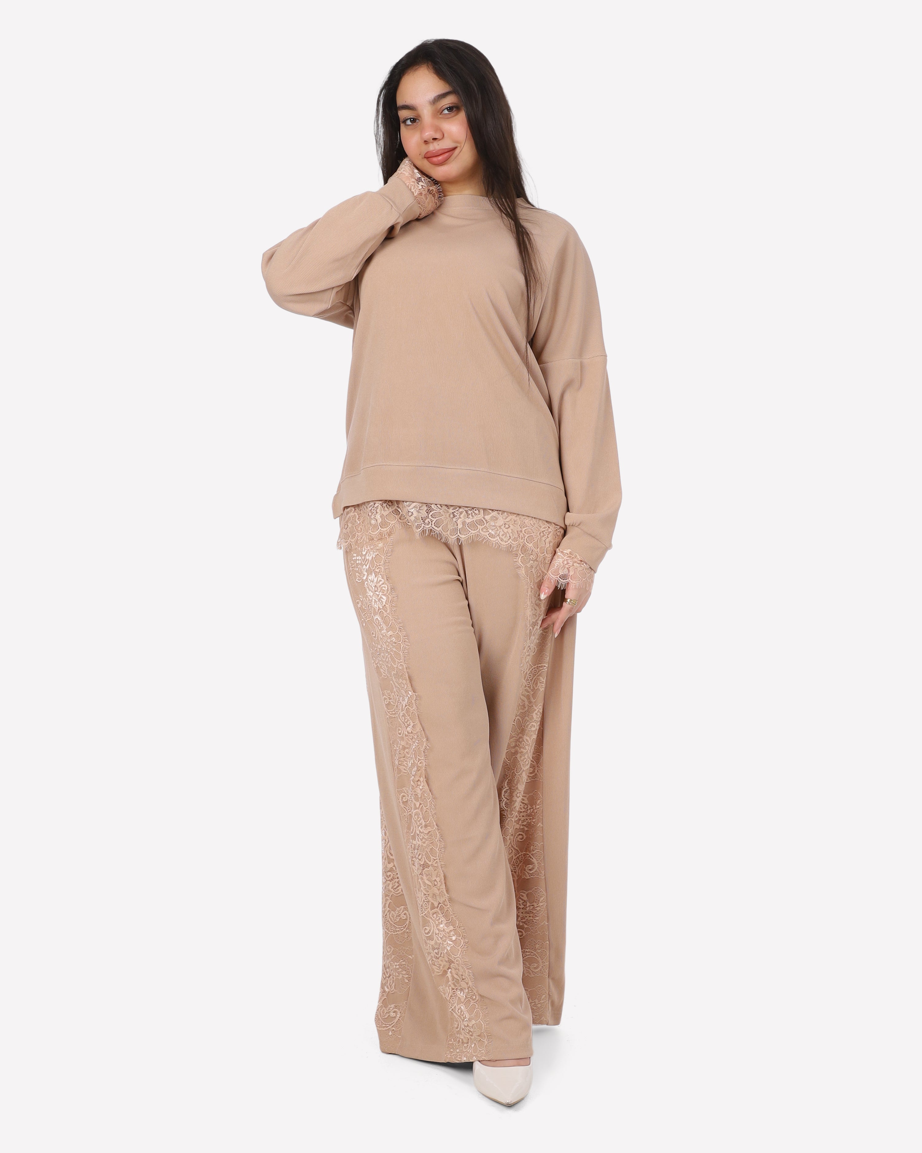 Lace Trim Lounge Co-Ord Set 2002/182