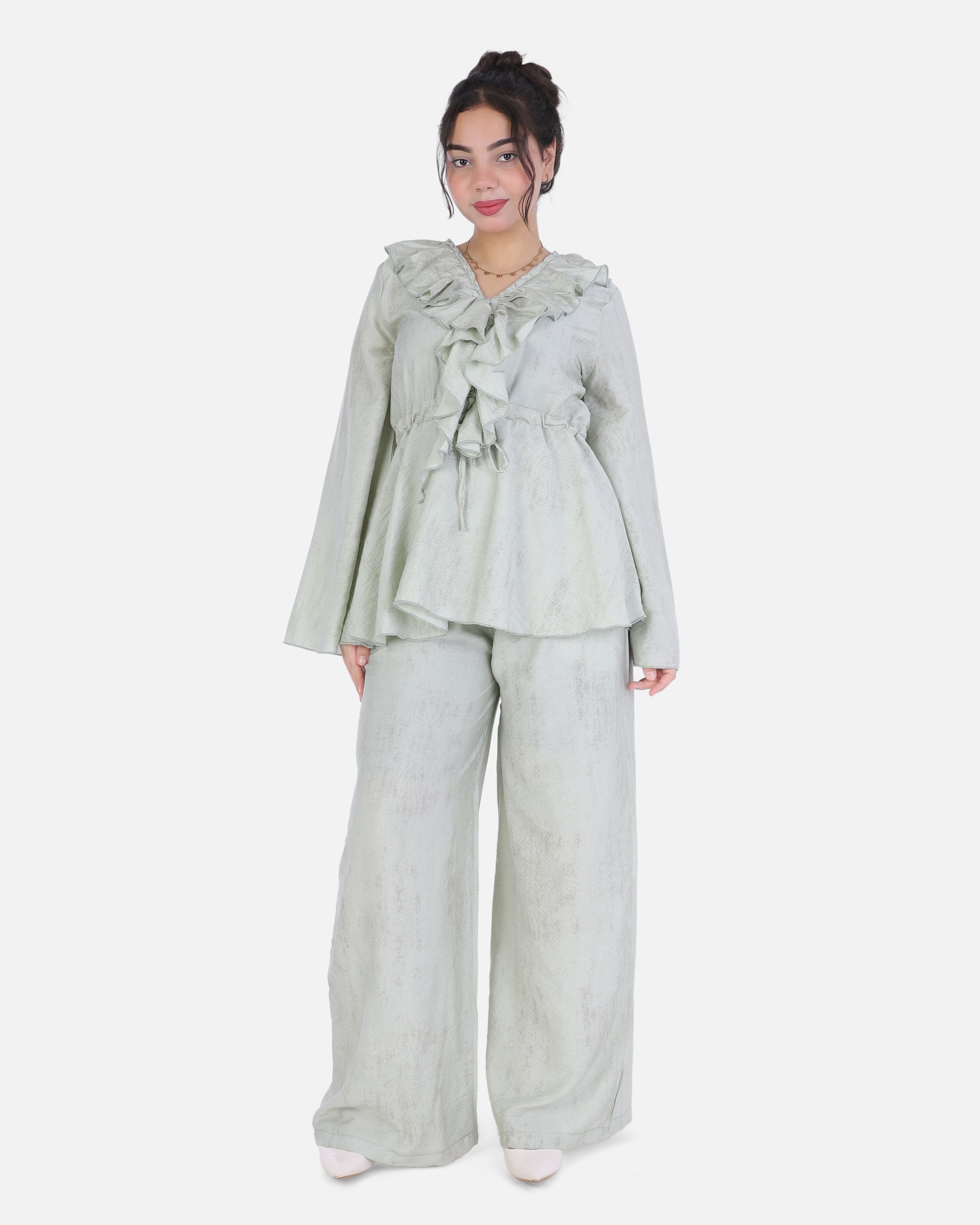Casual Suit with Ruffle Blouse 2002/225/1