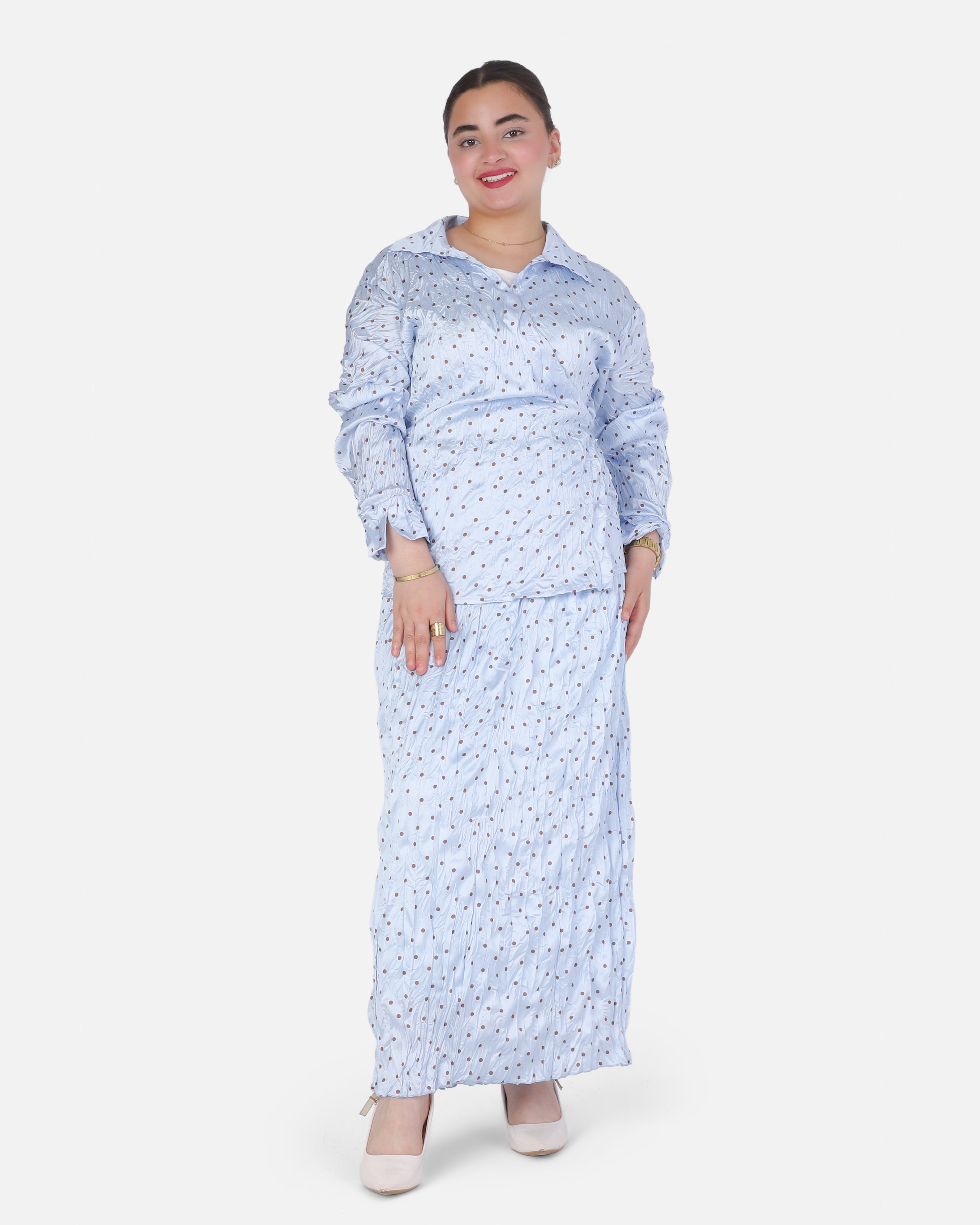 Satin Polka Dot Wrap Blouse 2002/231
