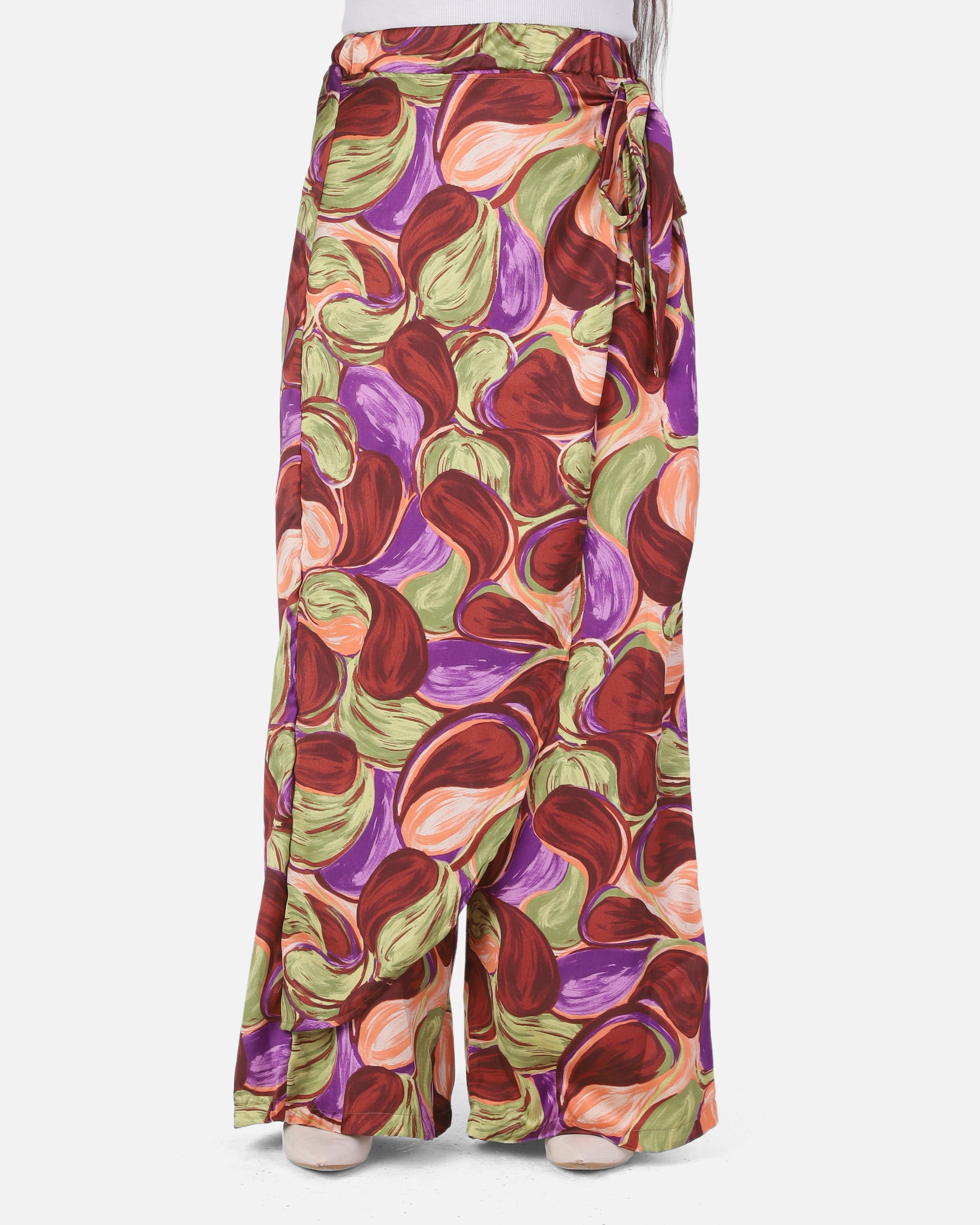 Printed Wide-Leg Wrap-Tie Pants 2002/272/2