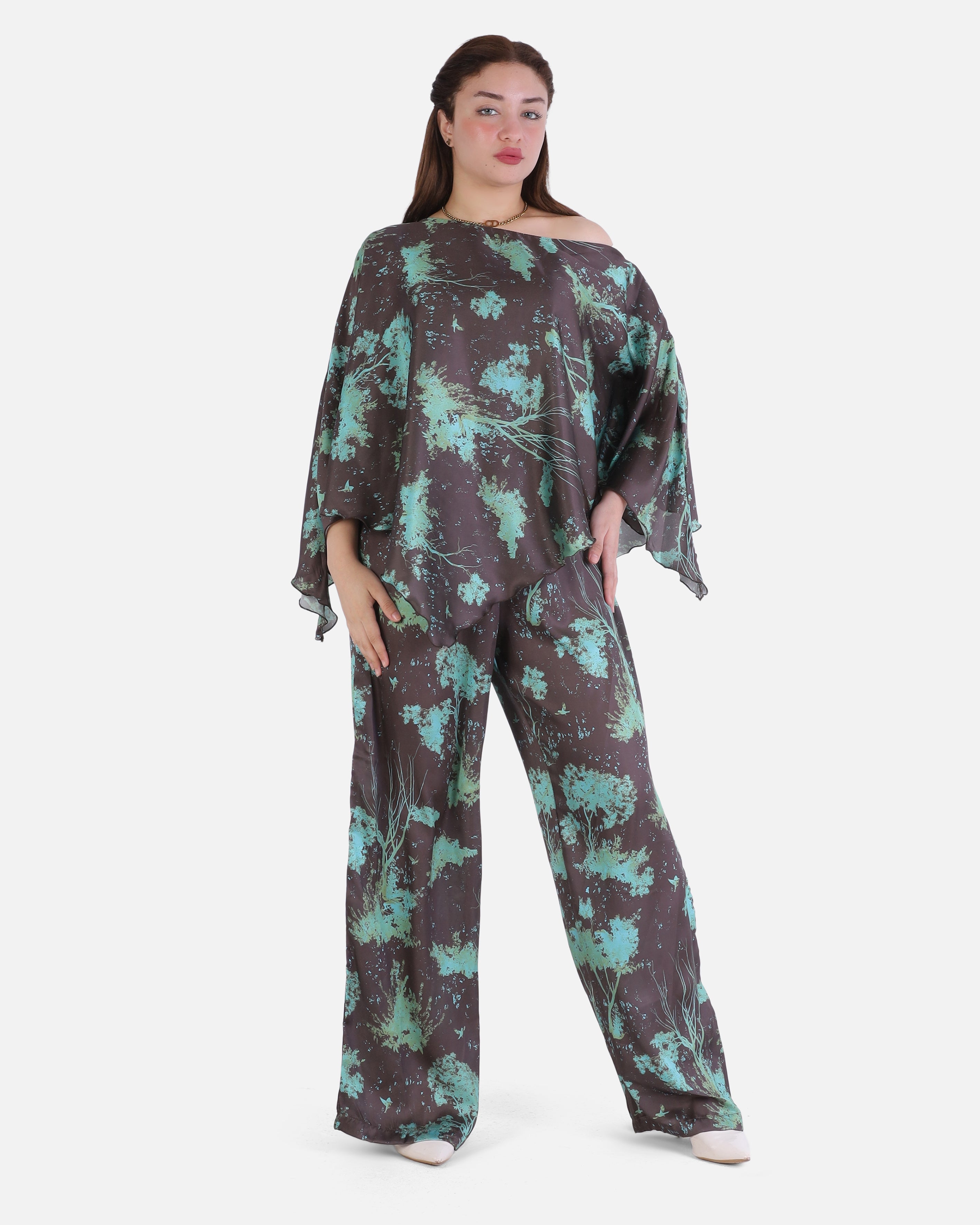 Printed Satin Two-Piece Set 2002/274/2