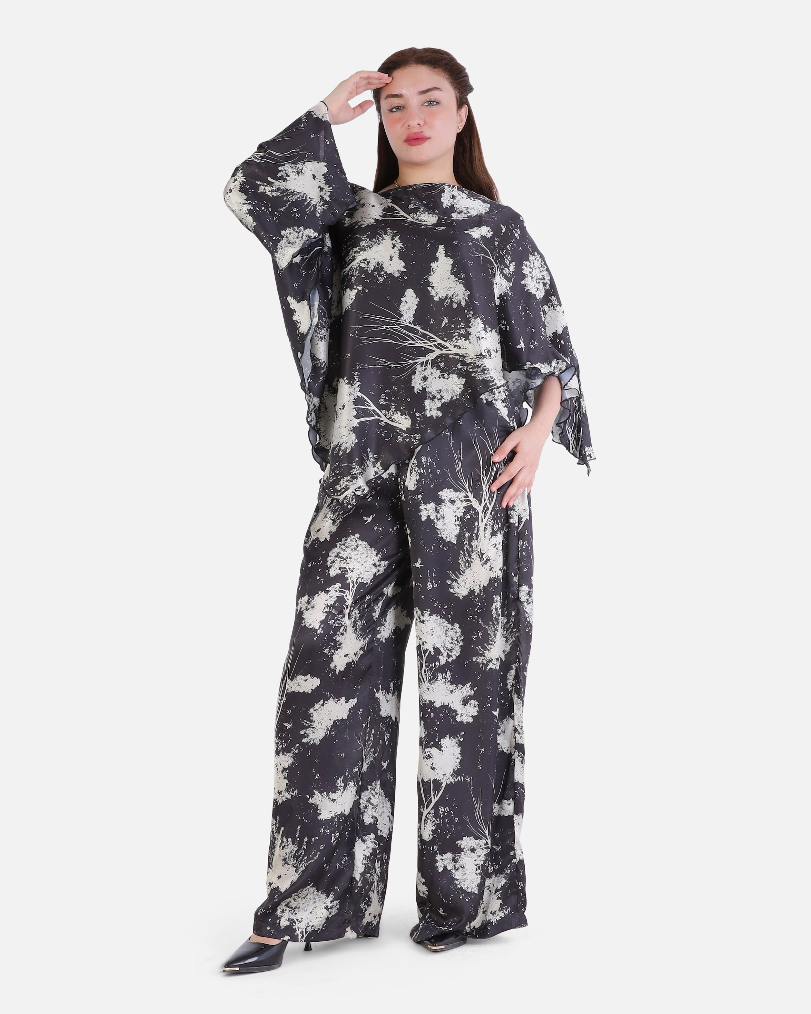 Printed Satin Two-Piece Set 2002/274/2