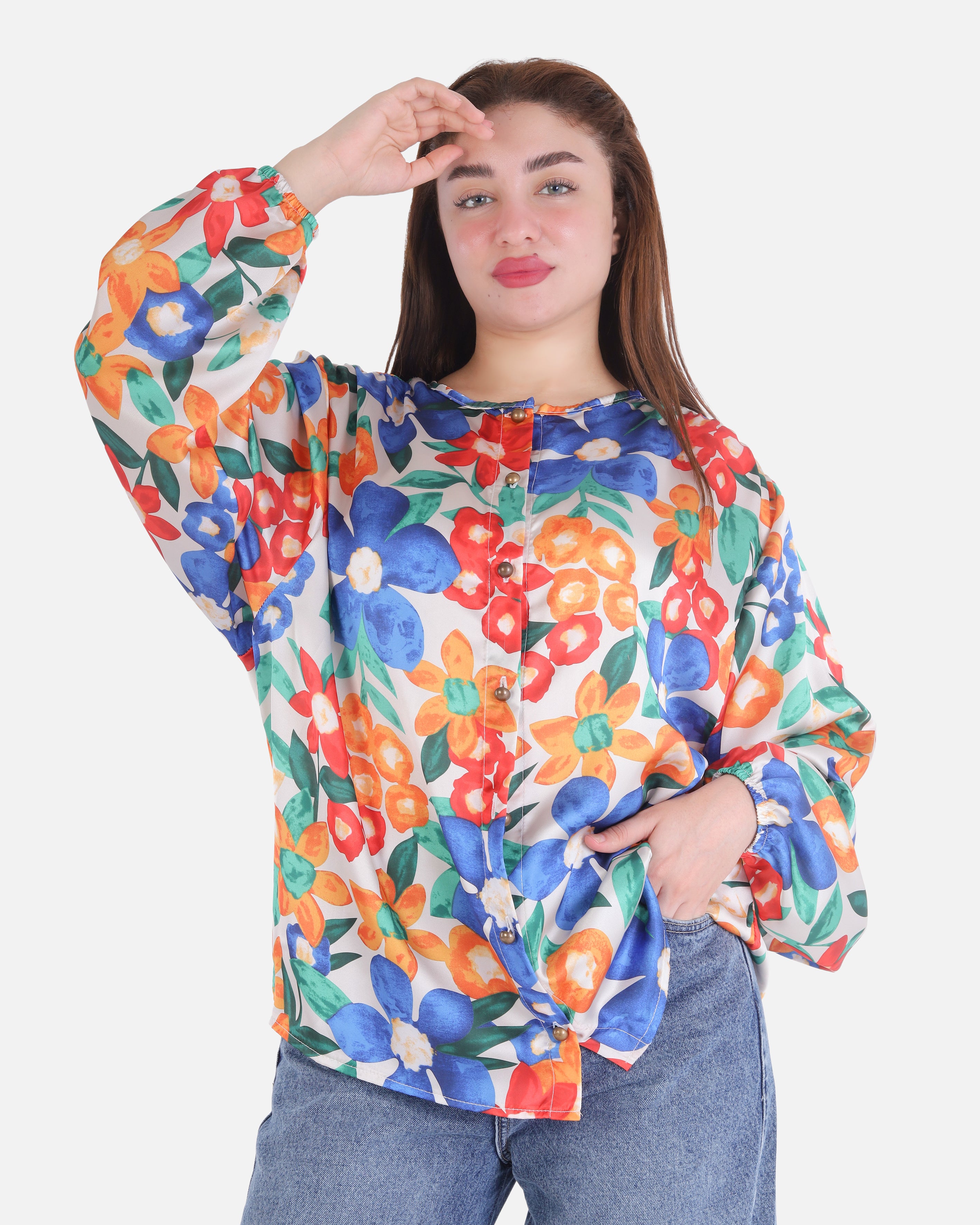 Floral printed stain Blouse 2002/280