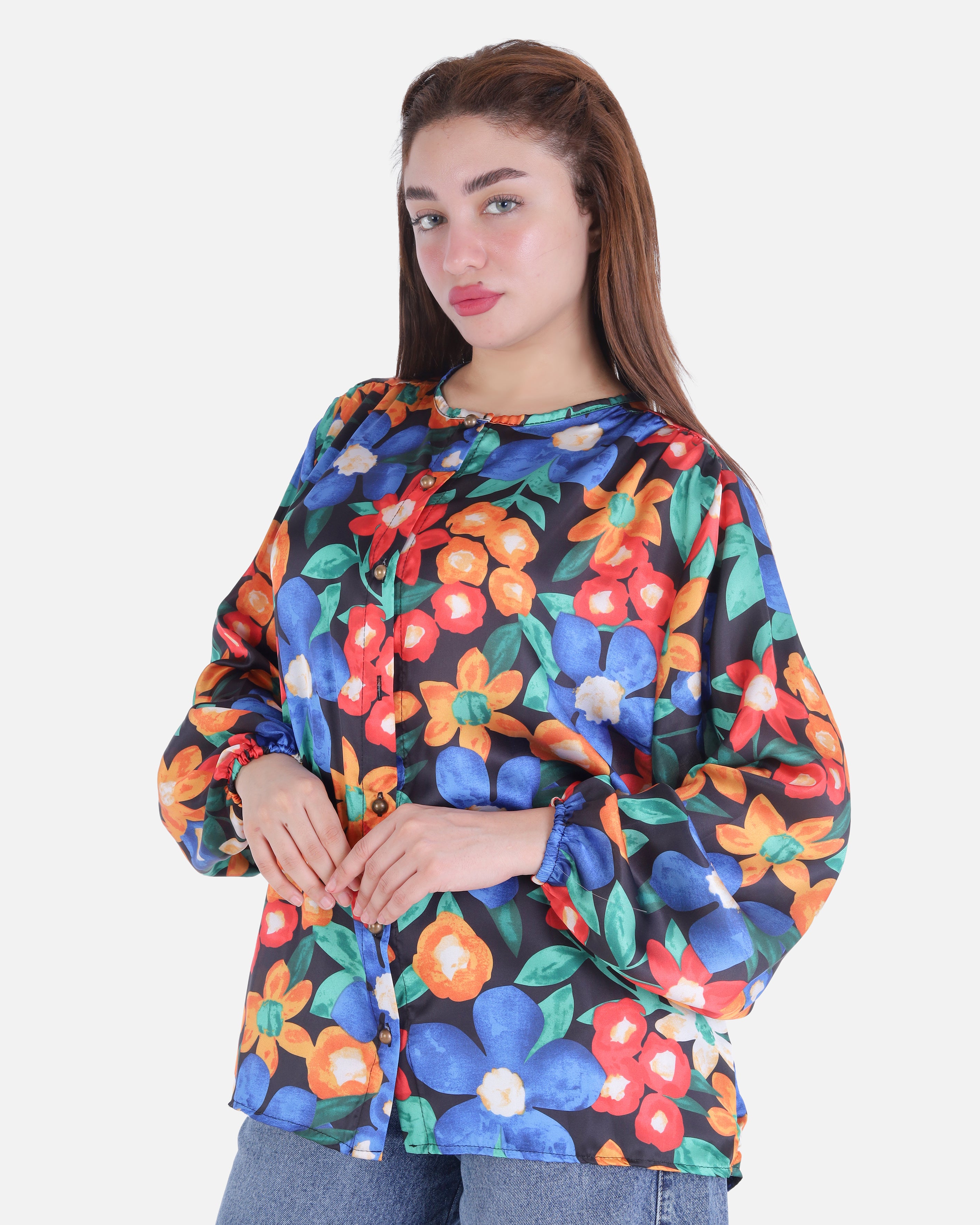 Floral printed stain Blouse 2002/280