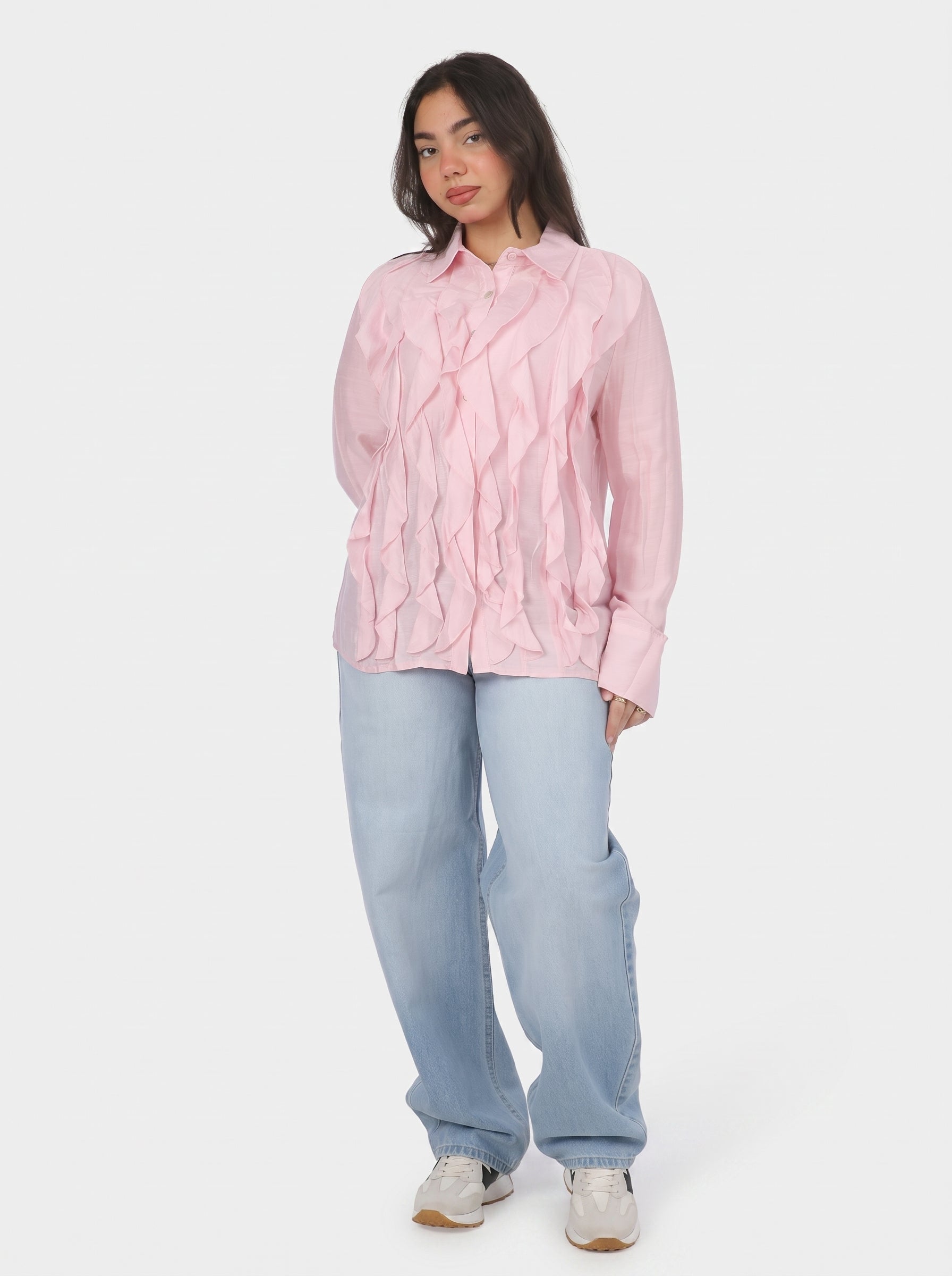 Elegant Ruffle Front Shirt  2003/061/1