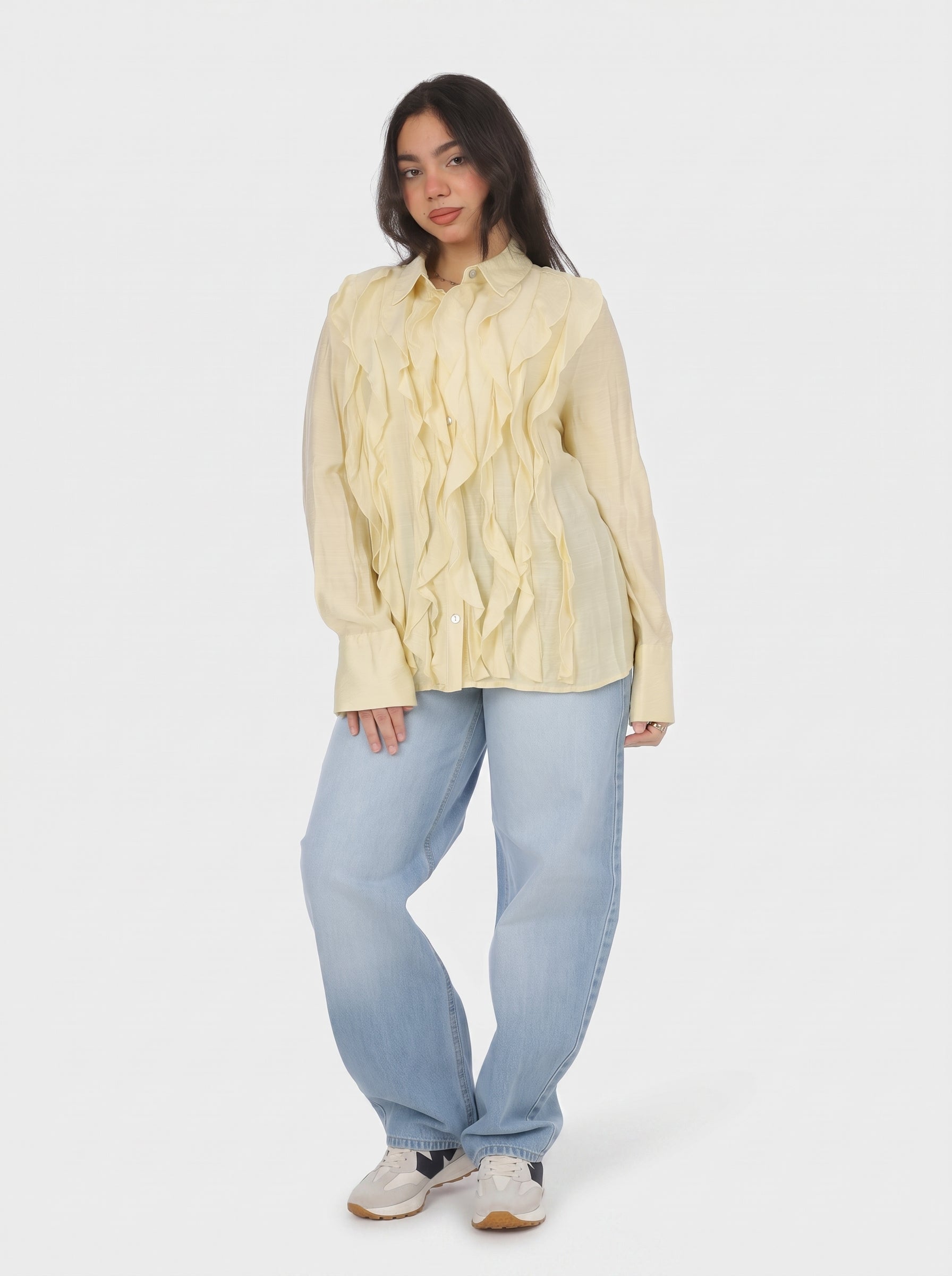 Elegant Ruffle Front Shirt  2003/061/1