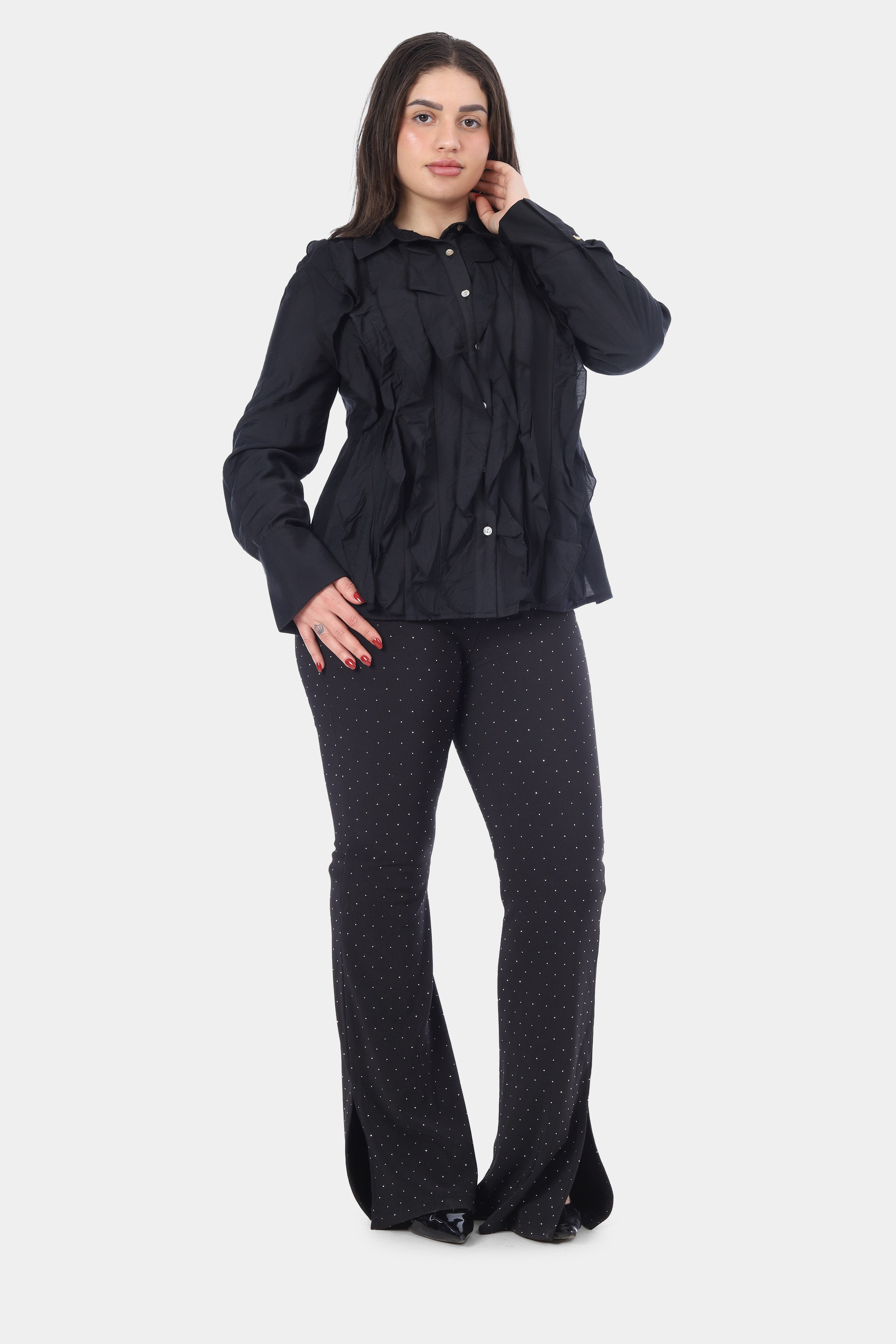 Elegant Ruffle Front Shirt 2003/061