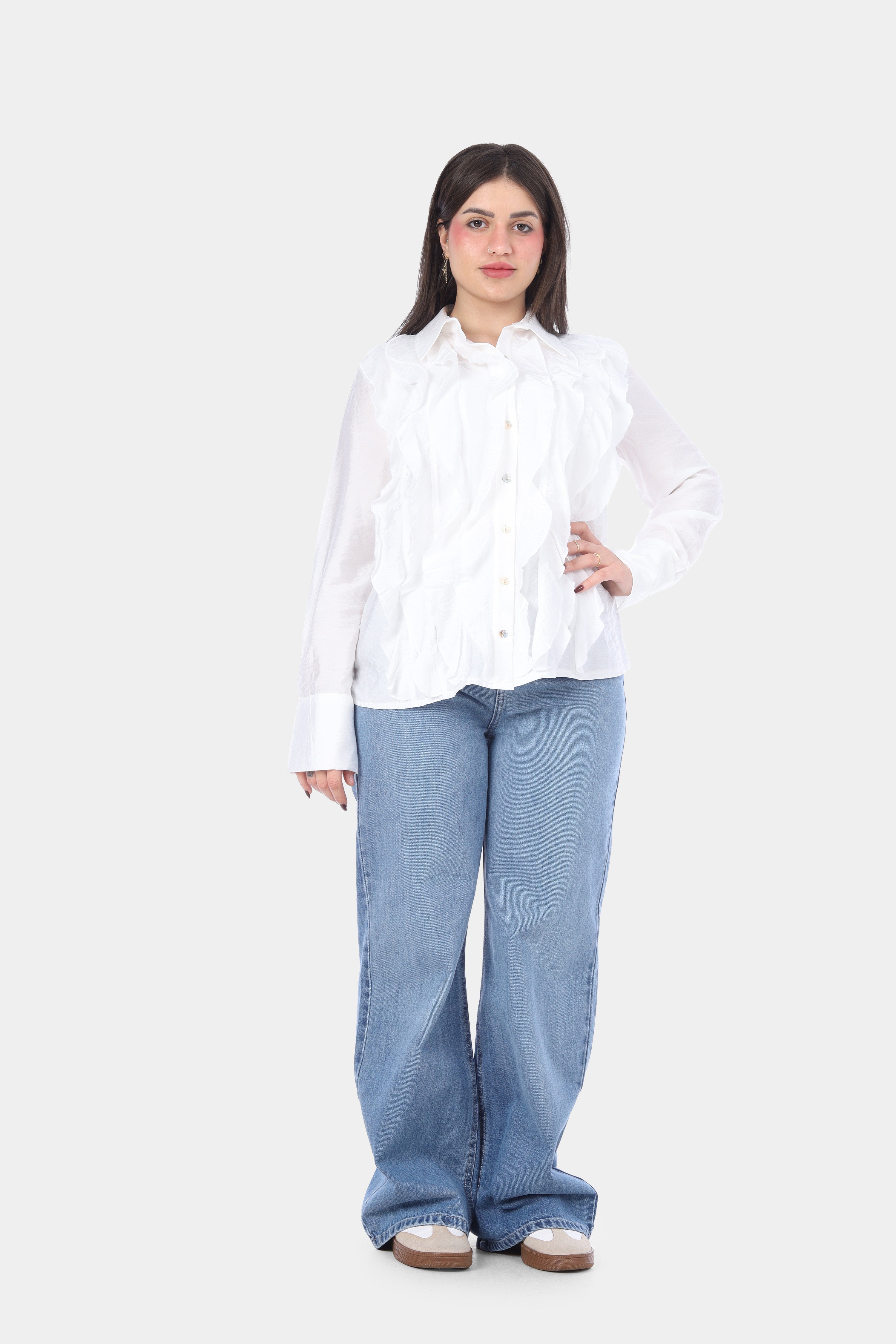 Elegant Ruffle Front Shirt 2003/061
