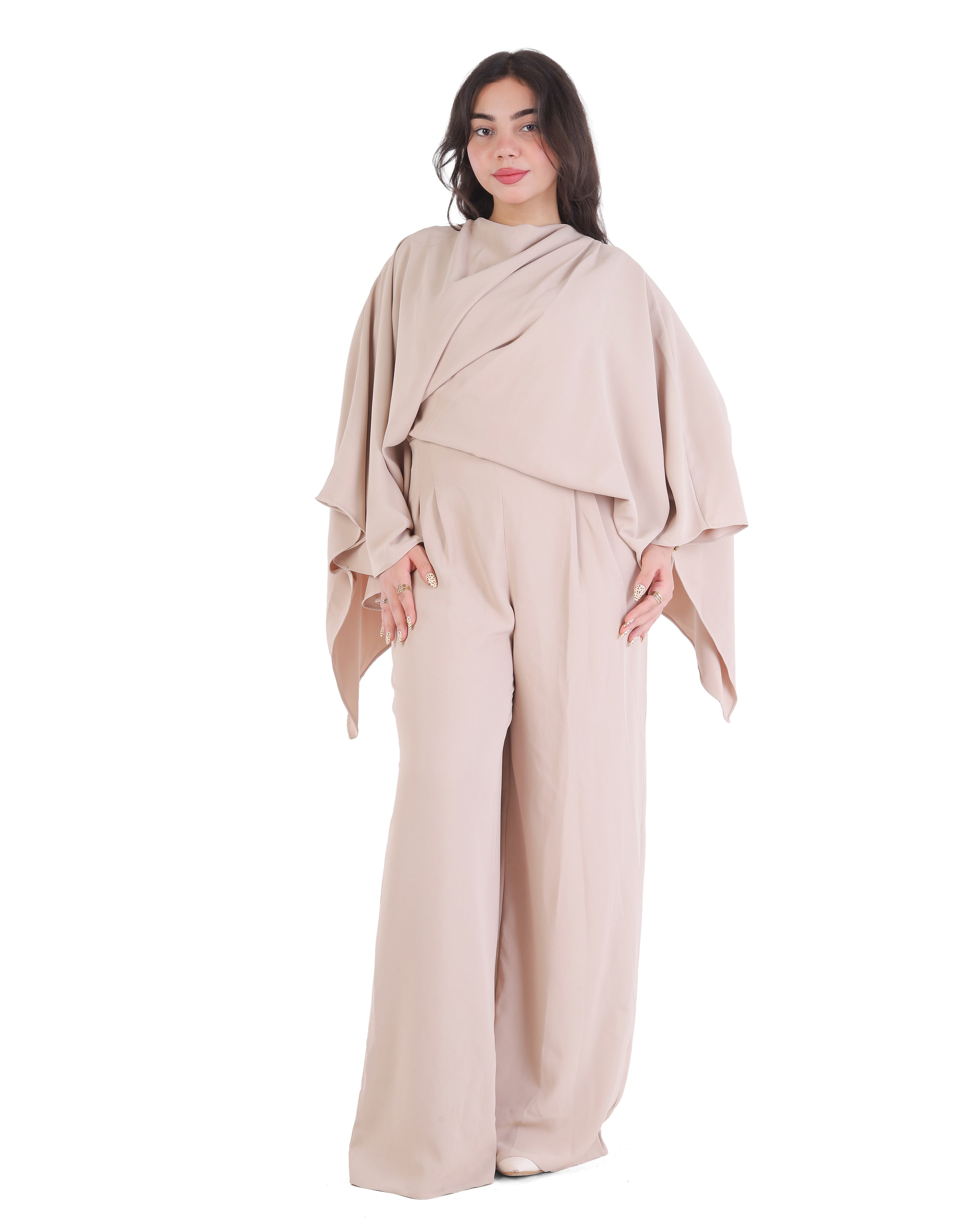 Draped Sleeve Wide Leg Jumpsuit 2003/084/1