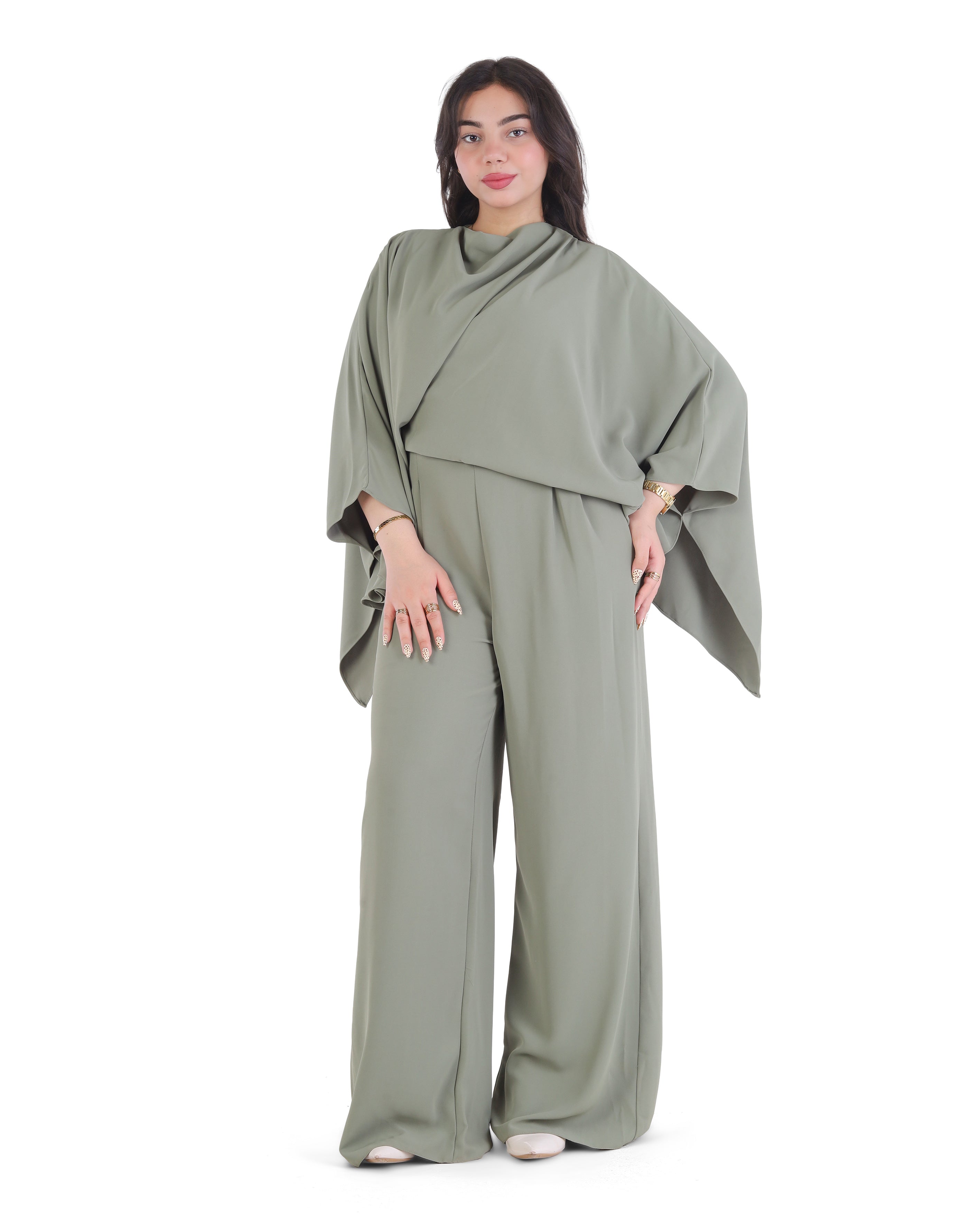 Draped Sleeve Wide Leg Jumpsuit 2003/084/1