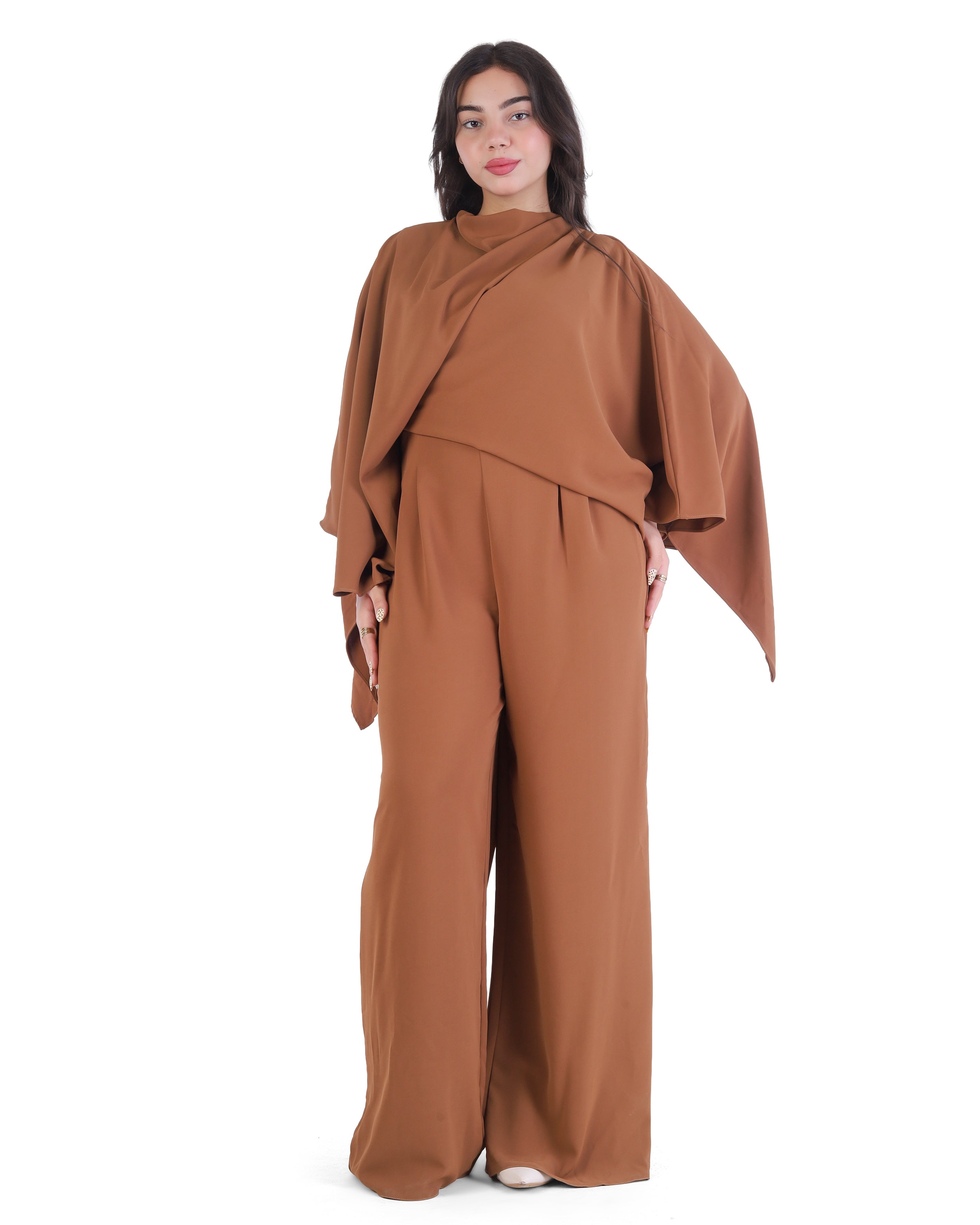 Draped Sleeve Wide Leg Jumpsuit 2003/084/1