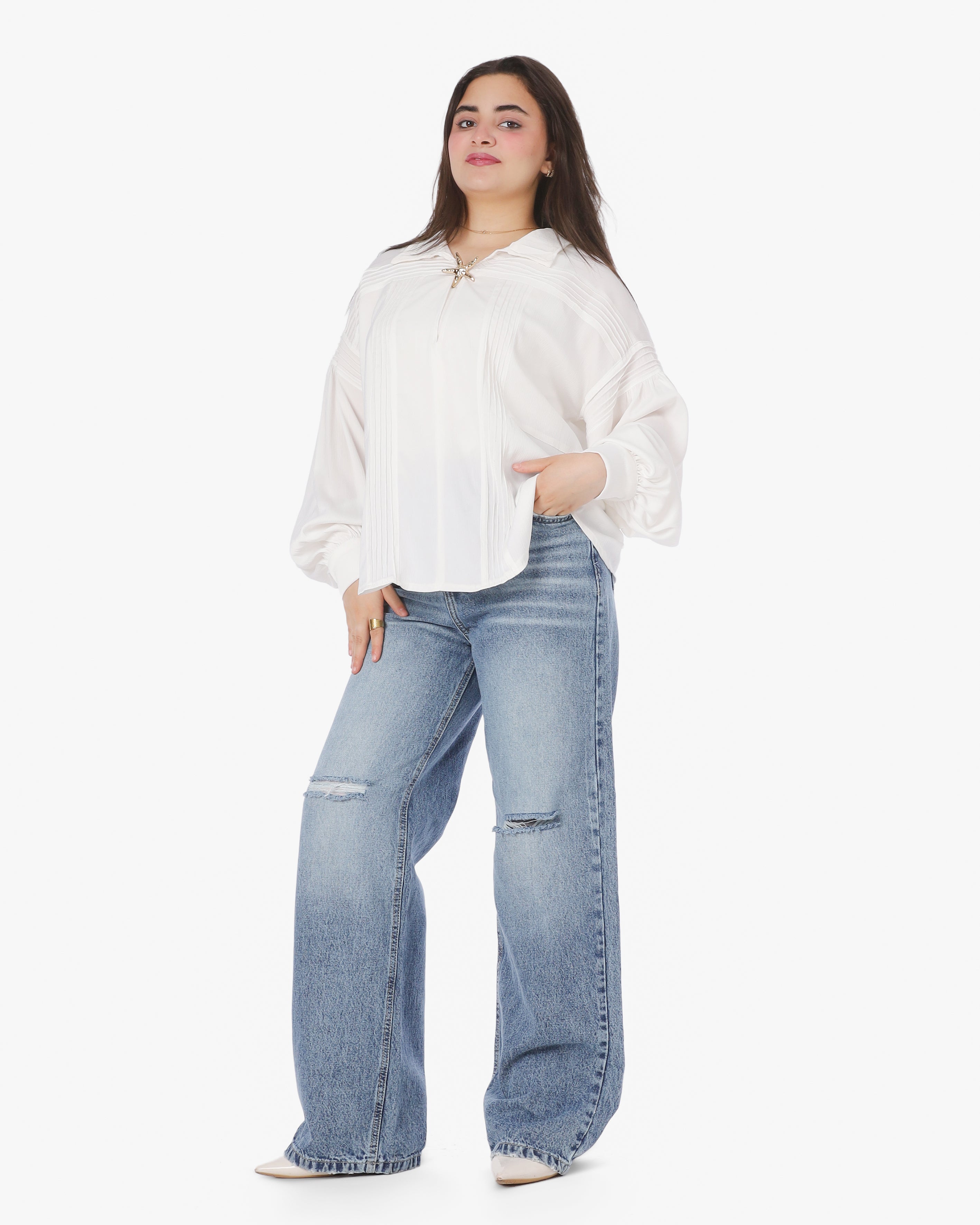 Oversized Blouse with Balloon Sleeves 2003/099/1
