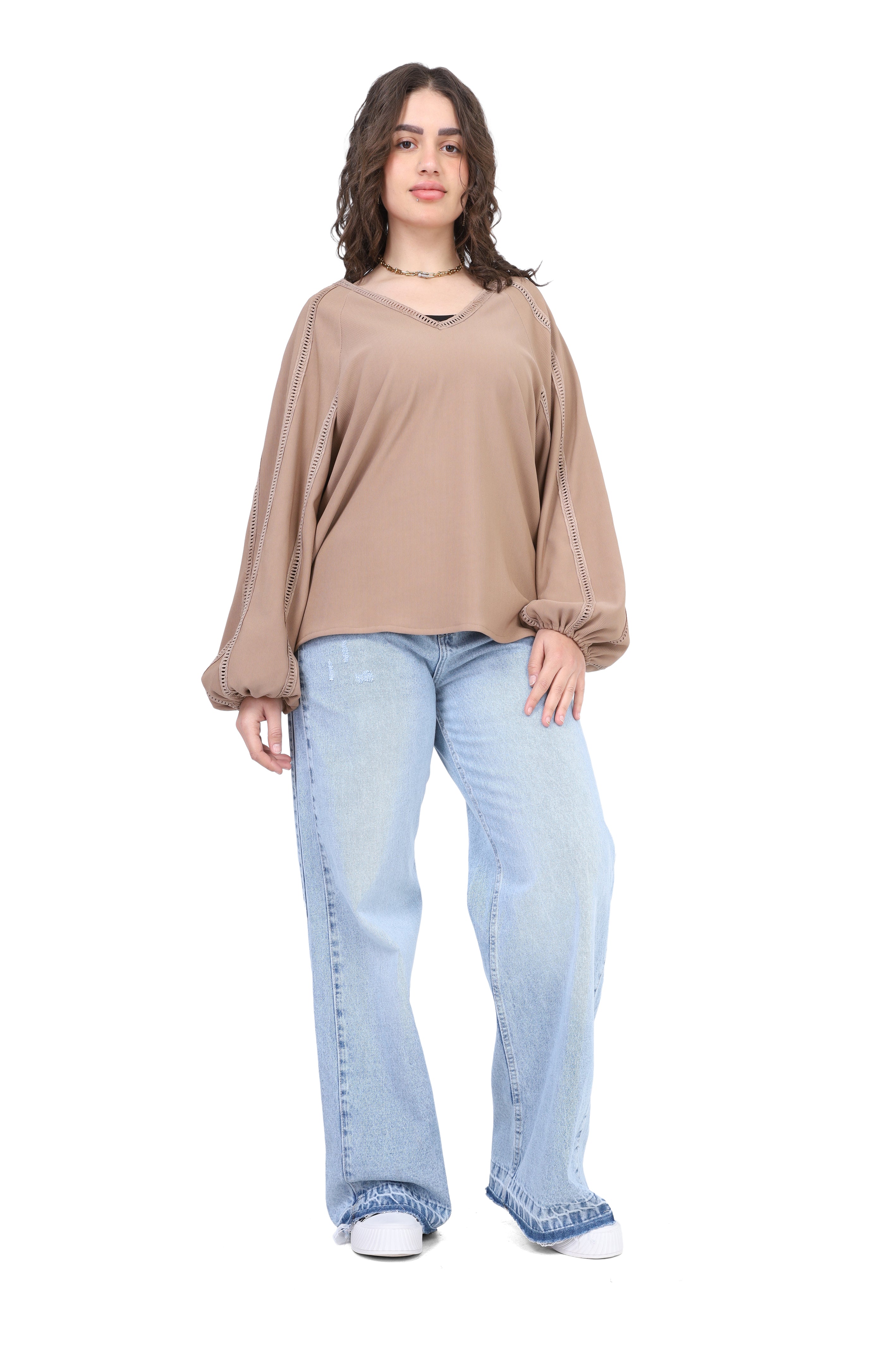 Puff Sleeve V-Neck Blouse 2003/129