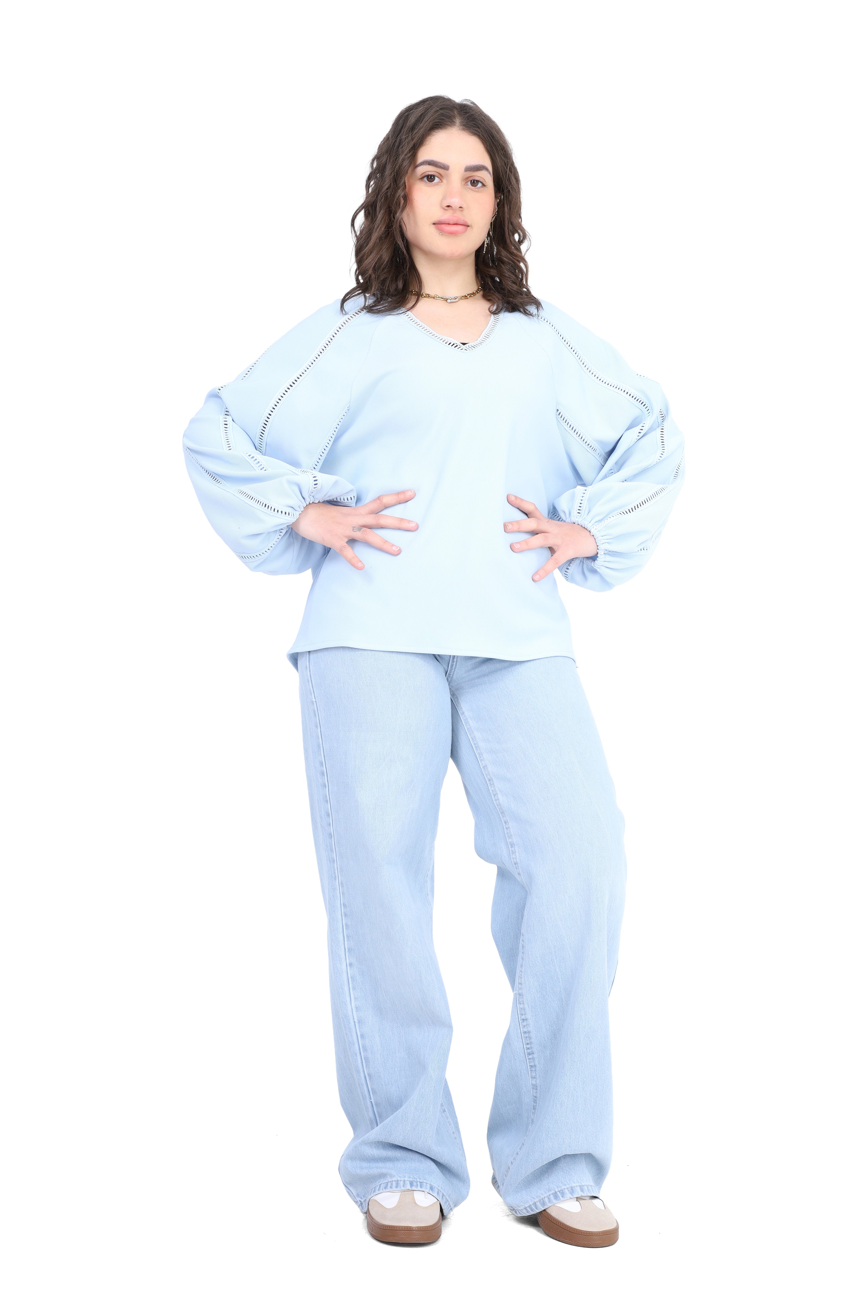 Puff Sleeve V-Neck Blouse 2003/129