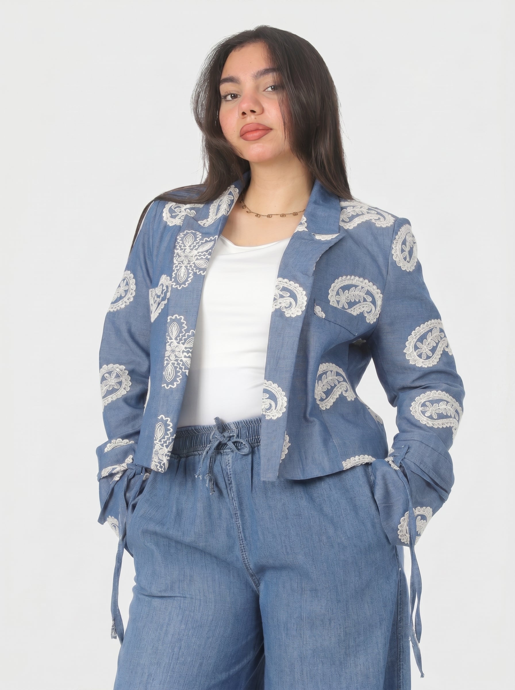 Cropped Embroidered Blazer 2003/131