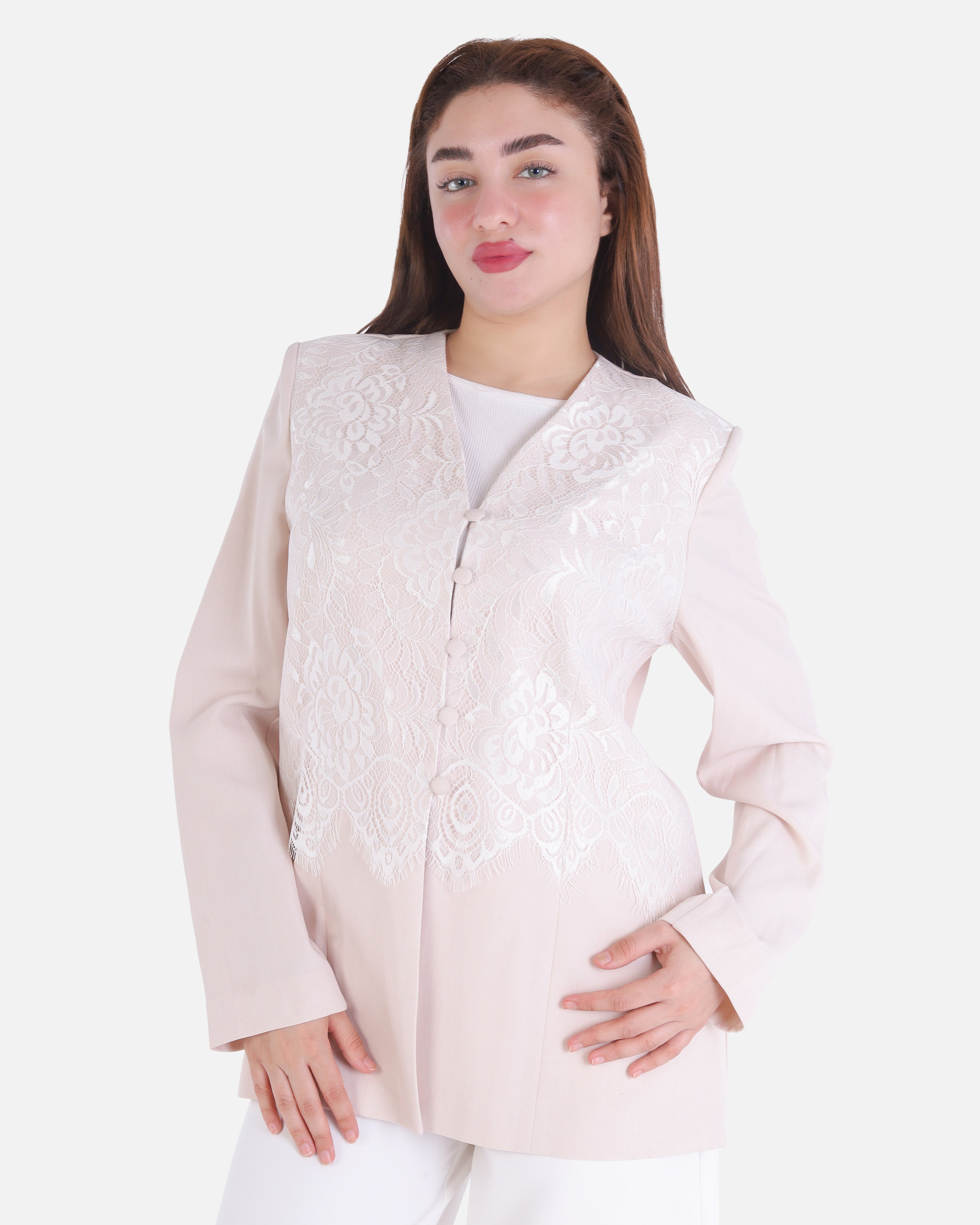 Lace Detail Blazer with Front Buttons 2003/162/1