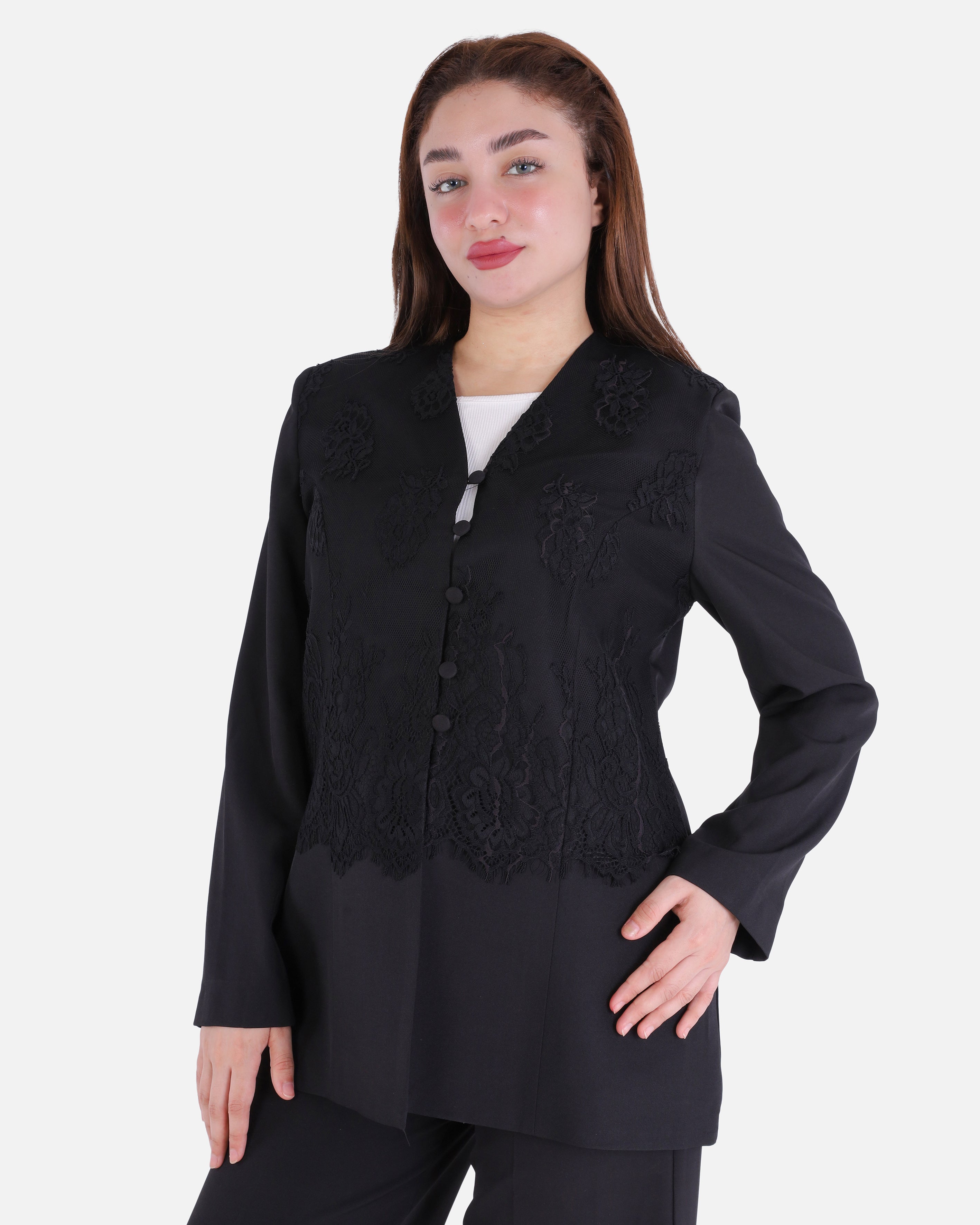 Lace Detail Blazer with Front Buttons 2003/162