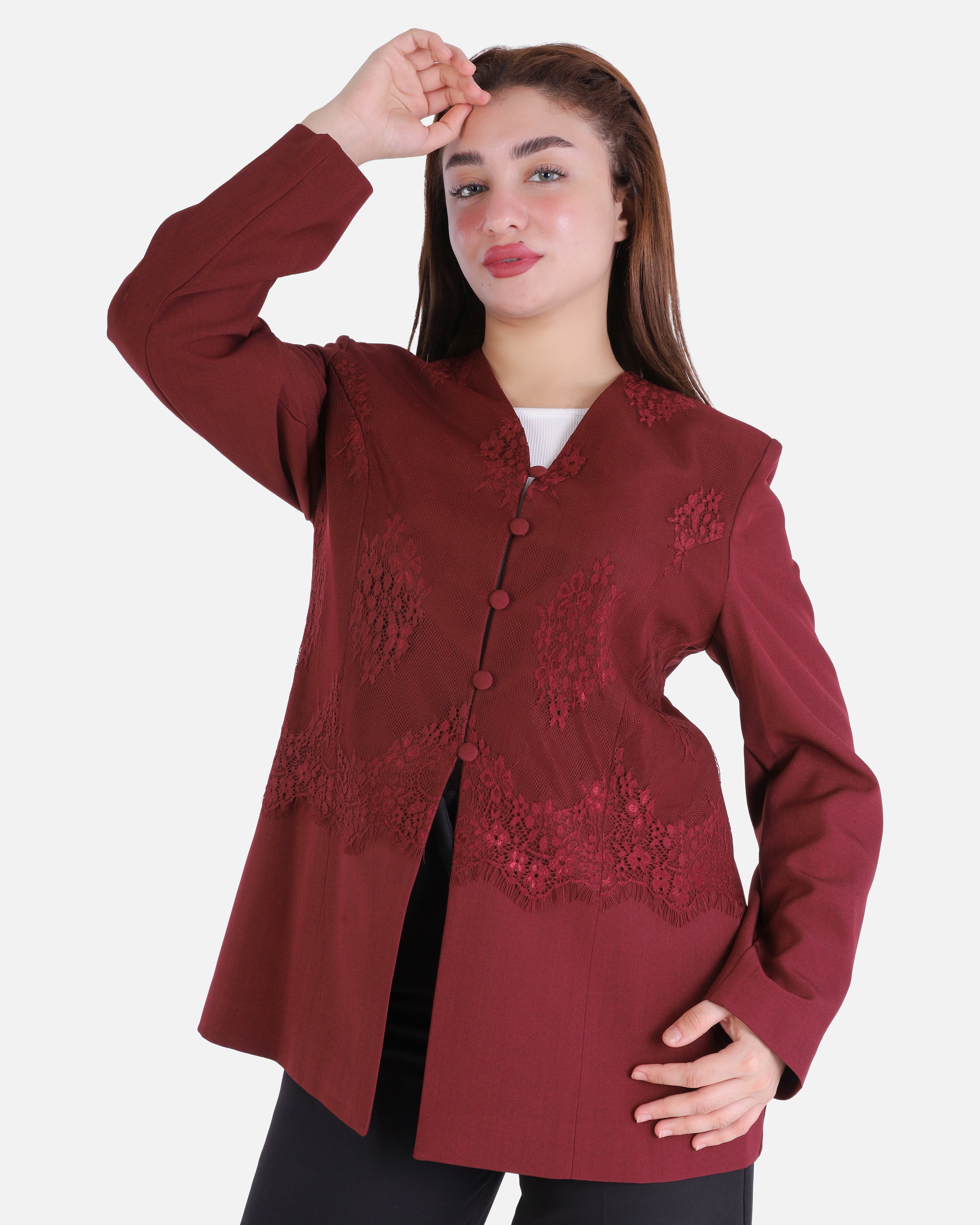 Lace Detail Blazer with Front Buttons 2003/162