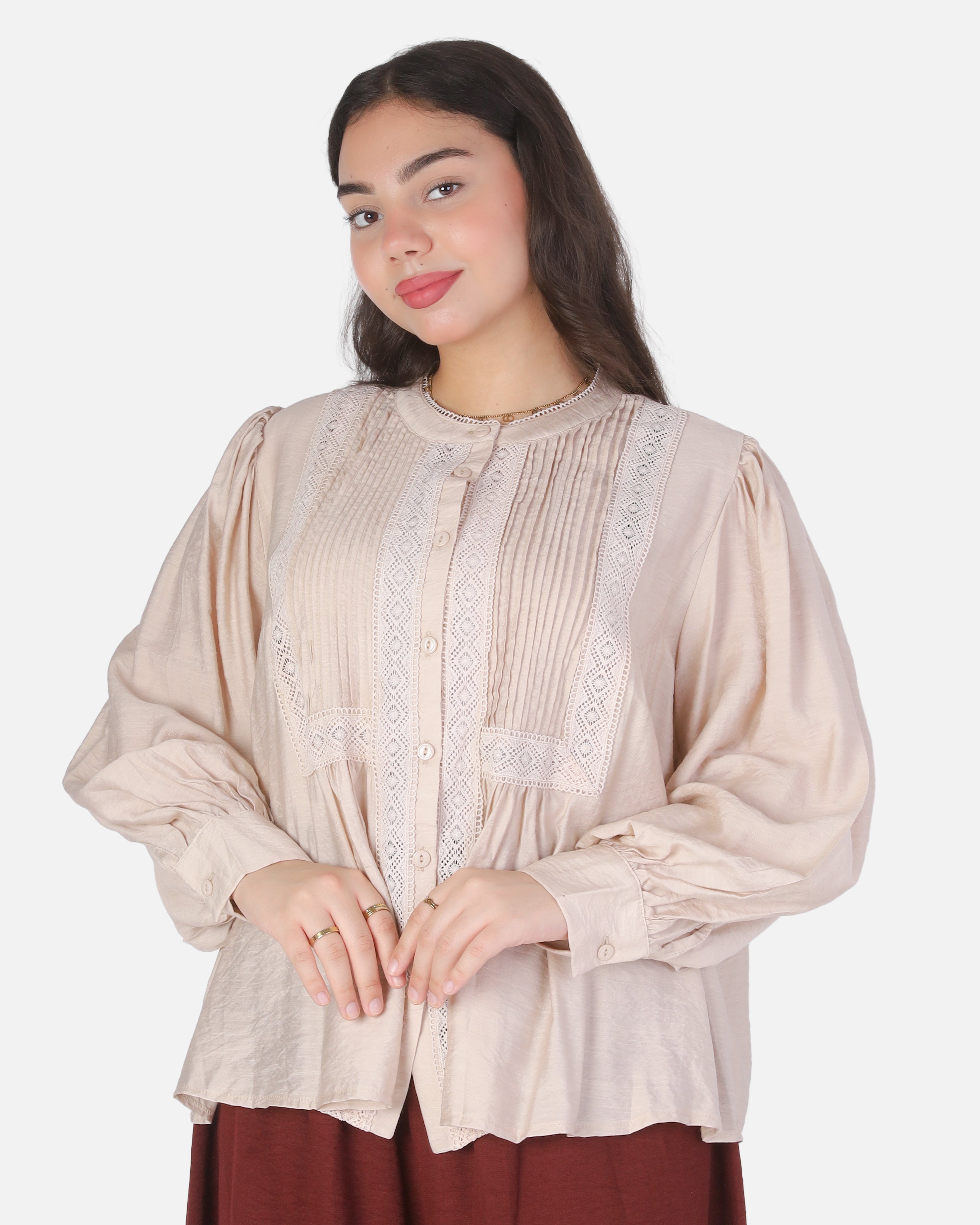 Button-Up Puff Sleeve Blouse 2003/172