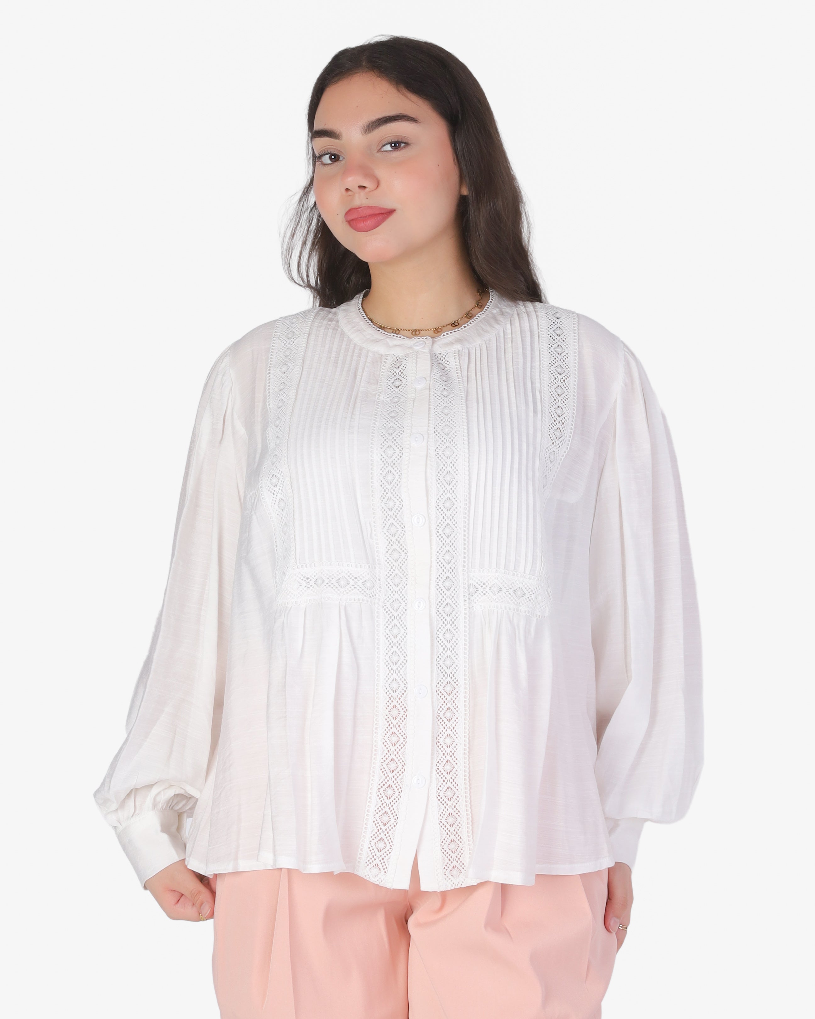 Button-Up Puff Sleeve Blouse 2003/172