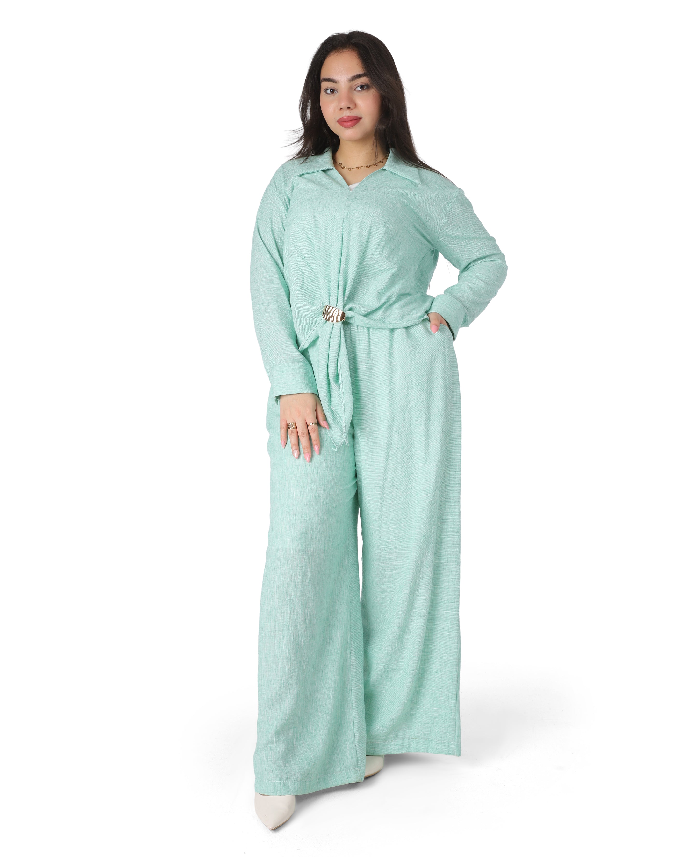 Textured Adjustable Buckle Co-Ord Set 2003/201/1