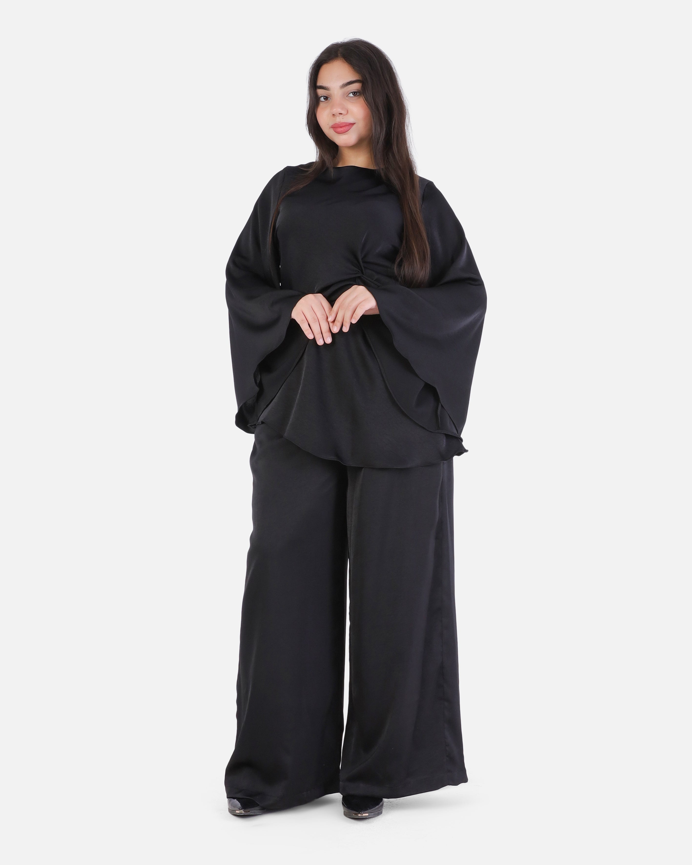 Elegant Flowing Blouse & Wide-Leg Pants Set 2003/235