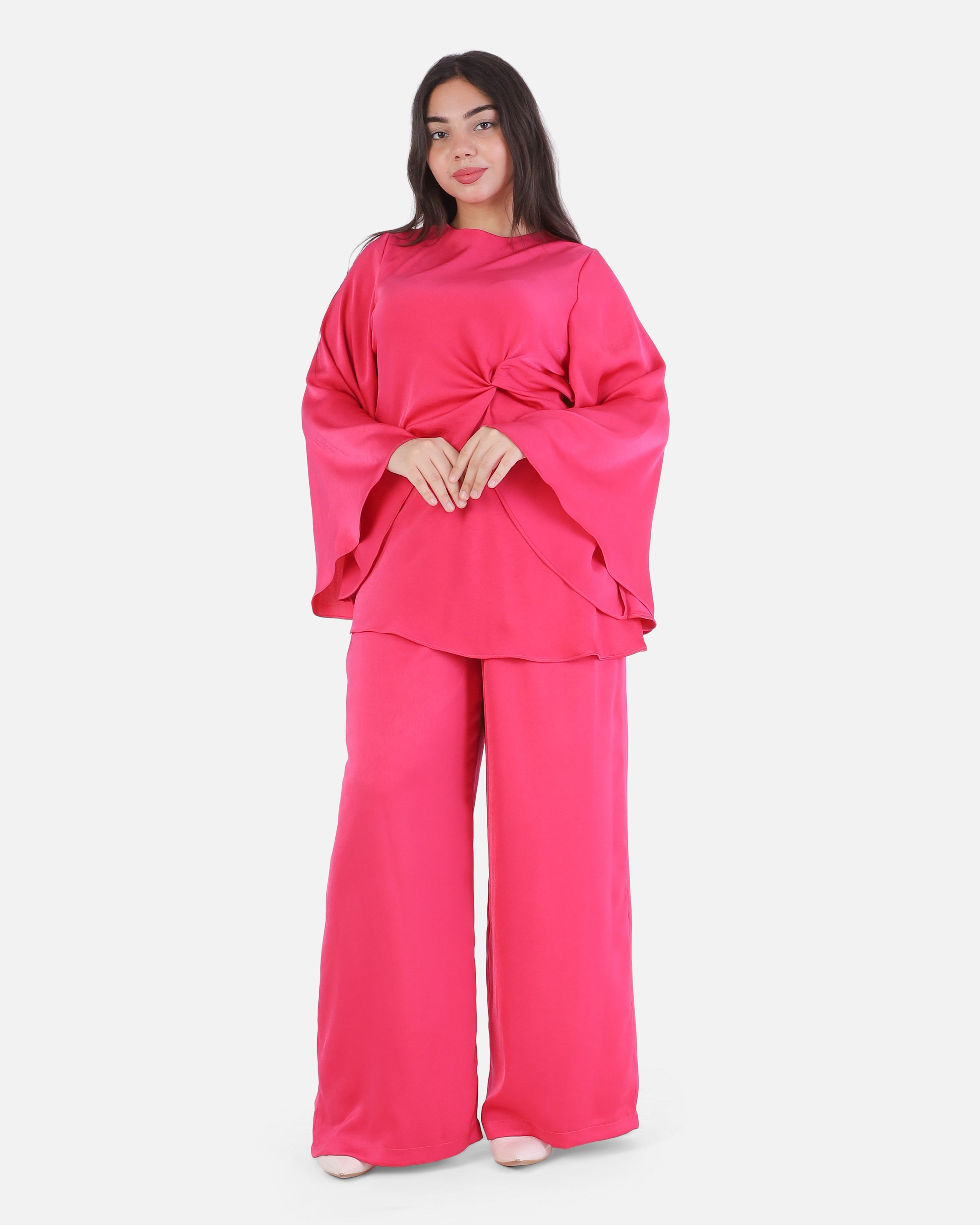 Elegant Flowing Blouse & Wide-Leg Pants Set 2003/235