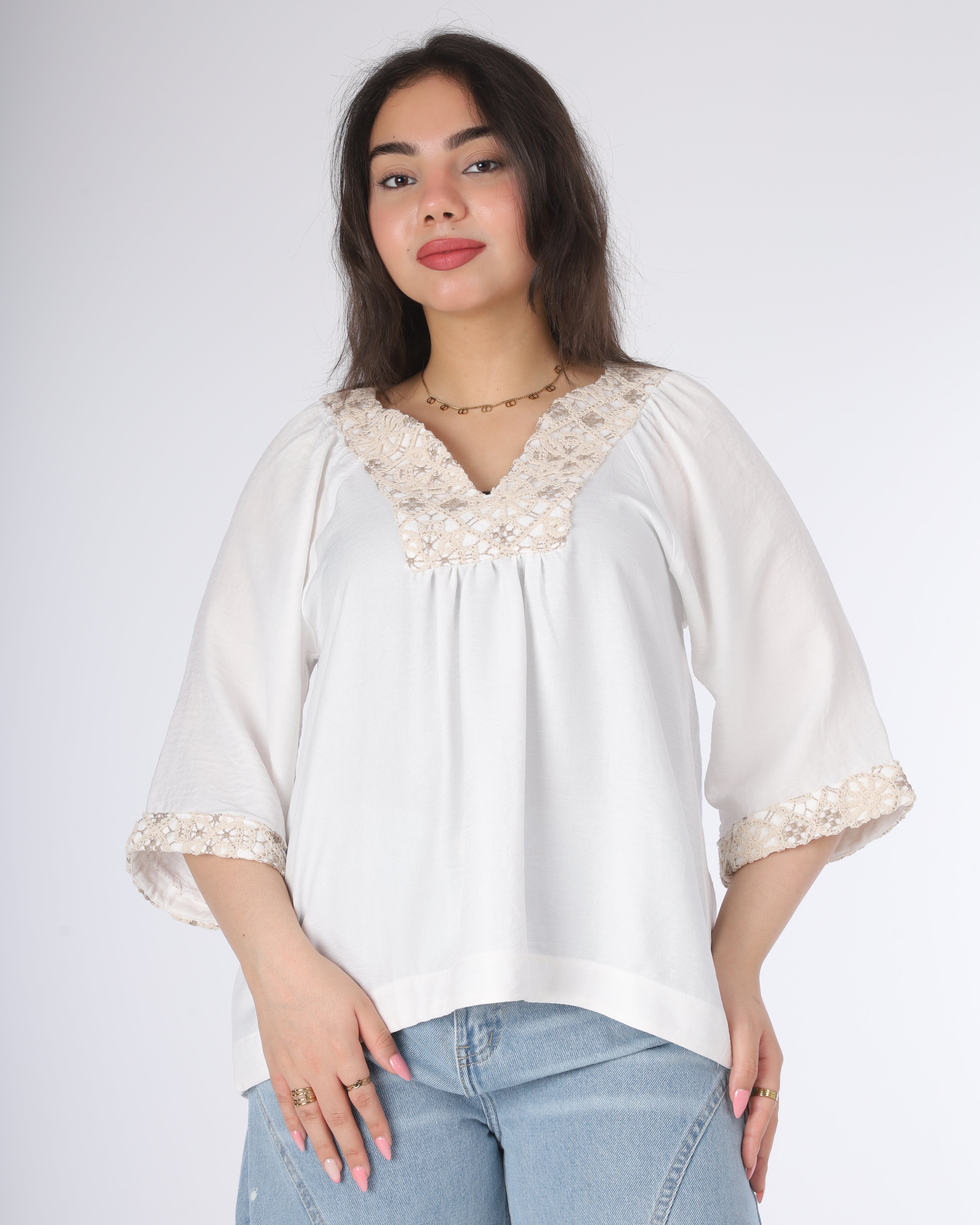 Short Sleeve V-Neck Blouse 2006/098