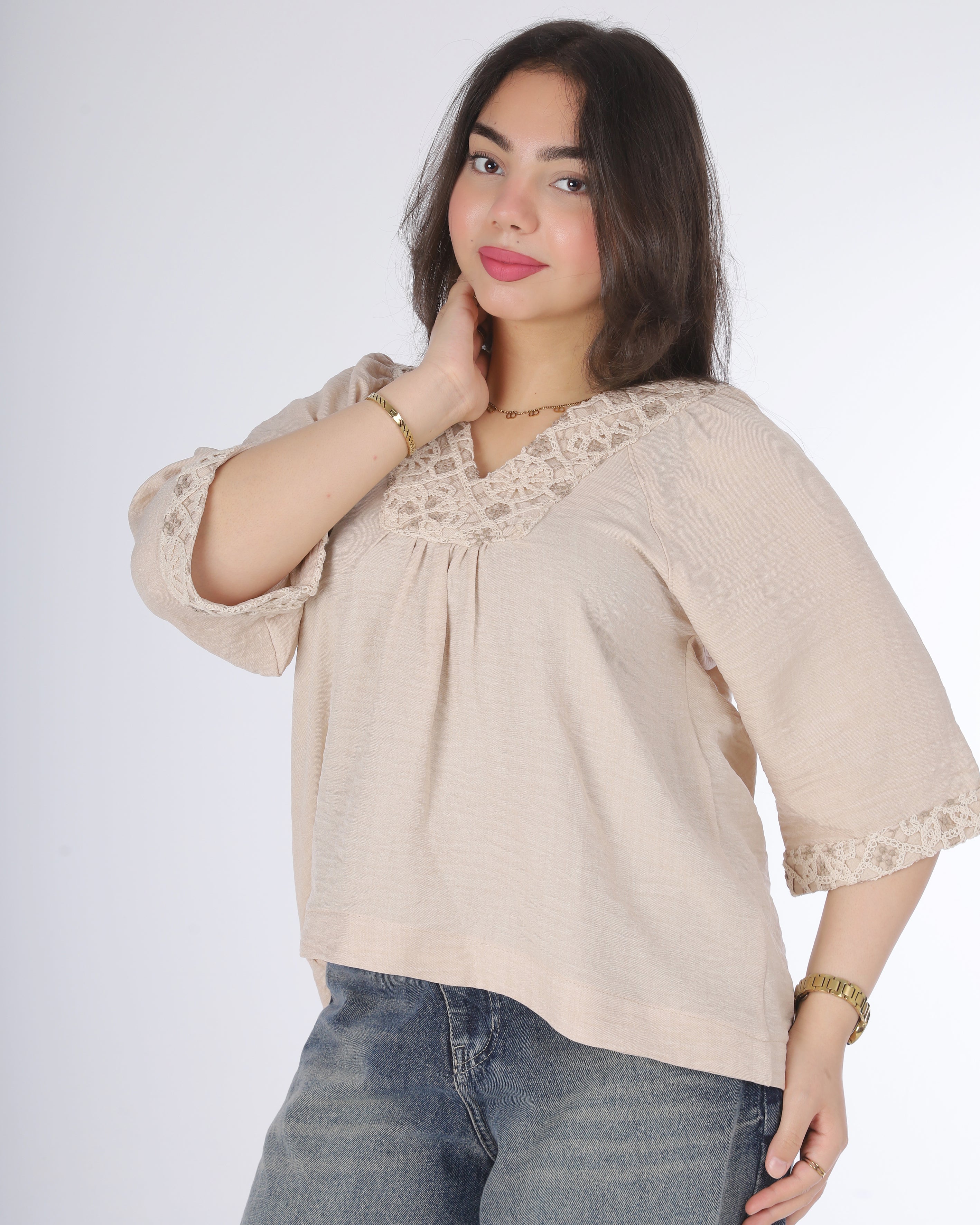 Short Sleeve V-Neck Blouse 2006/098
