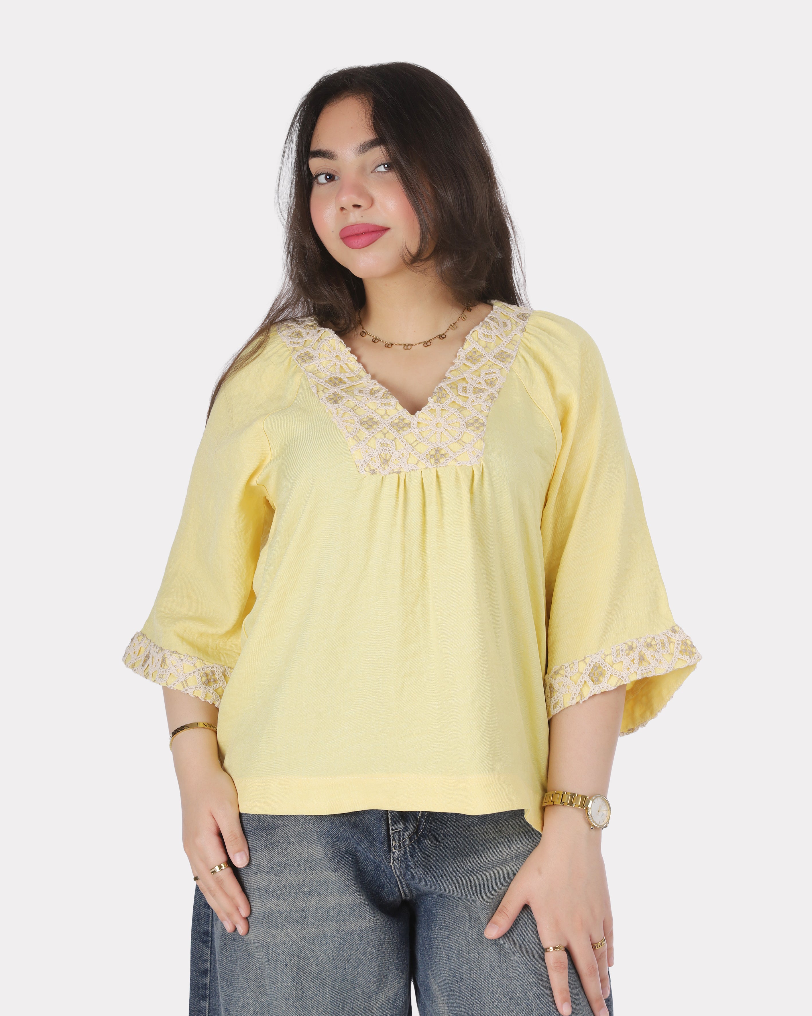 Short Sleeve V-Neck Blouse 2006/098