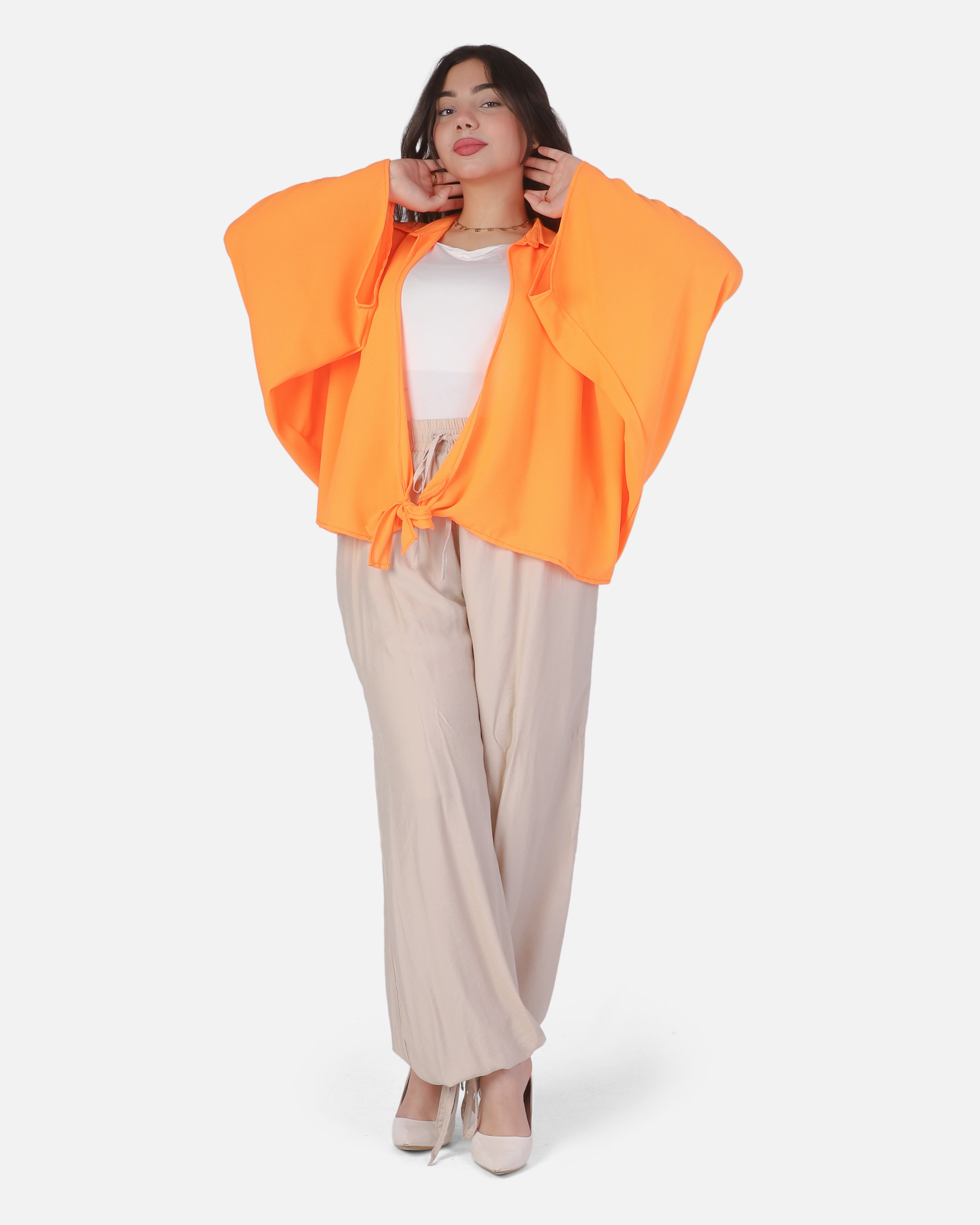 Short Poncho with Front Tie Detail 2006/288