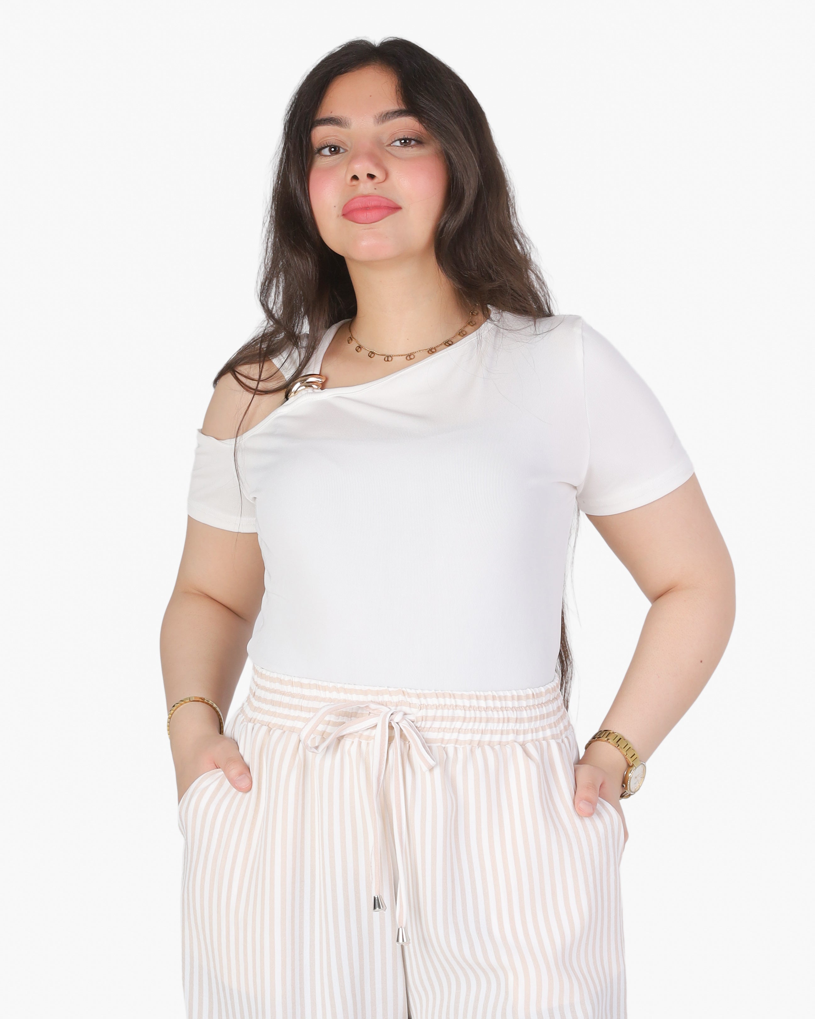One-Shoulder Short-Sleeve Top 2011/199