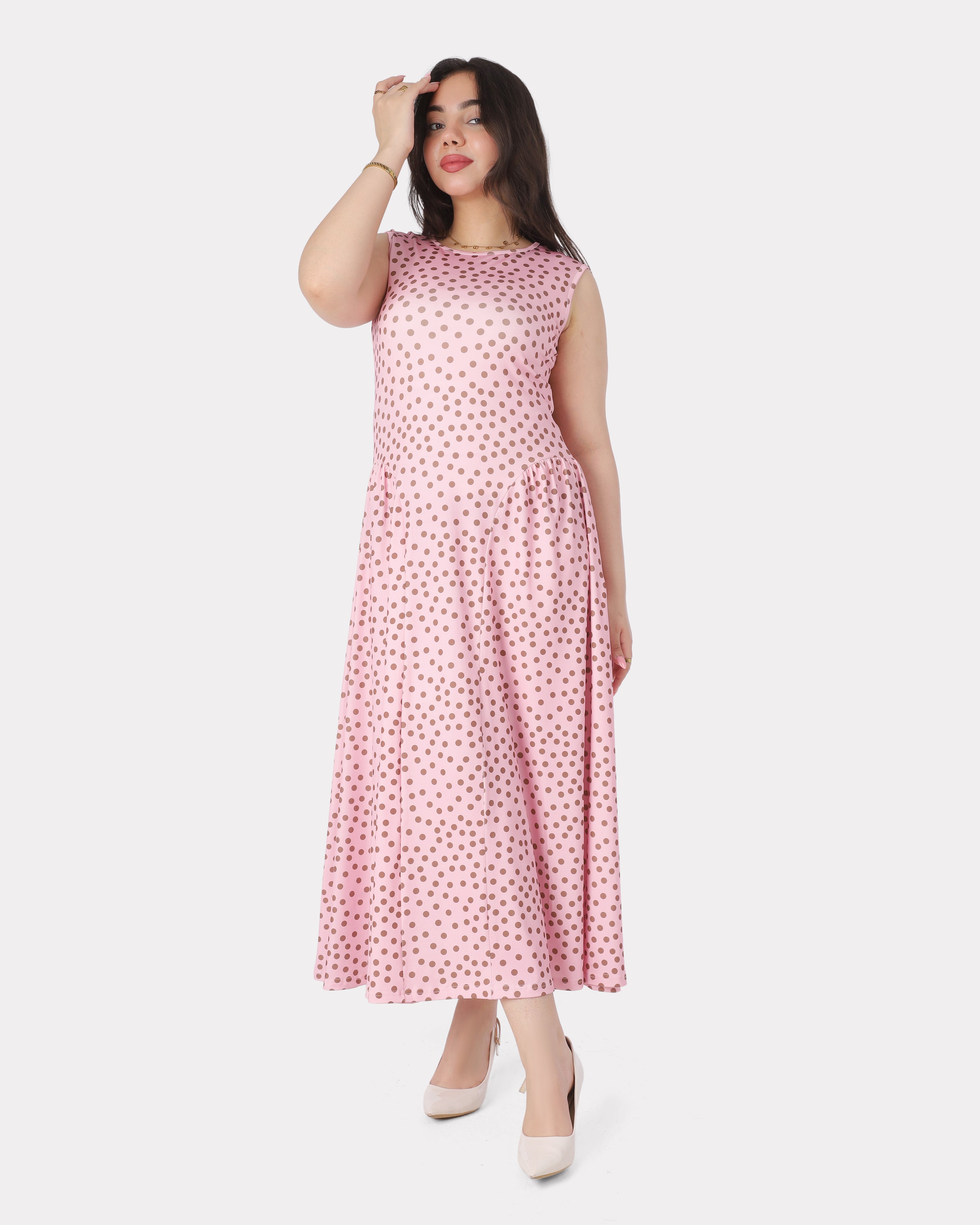Stylish Sleeveless Polka Dot Dress 2011/240