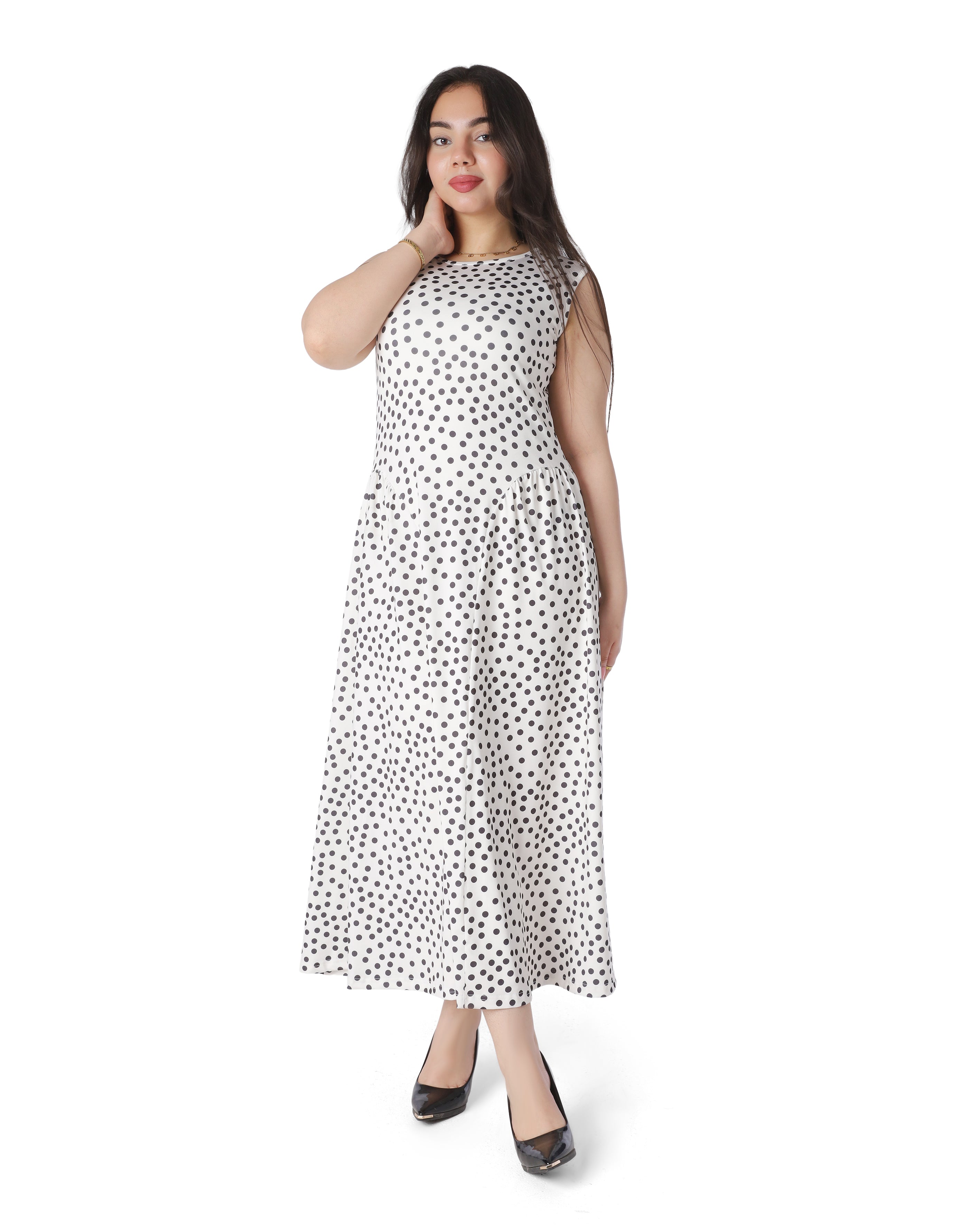 Stylish Sleeveless Polka Dot Dress 2011/240