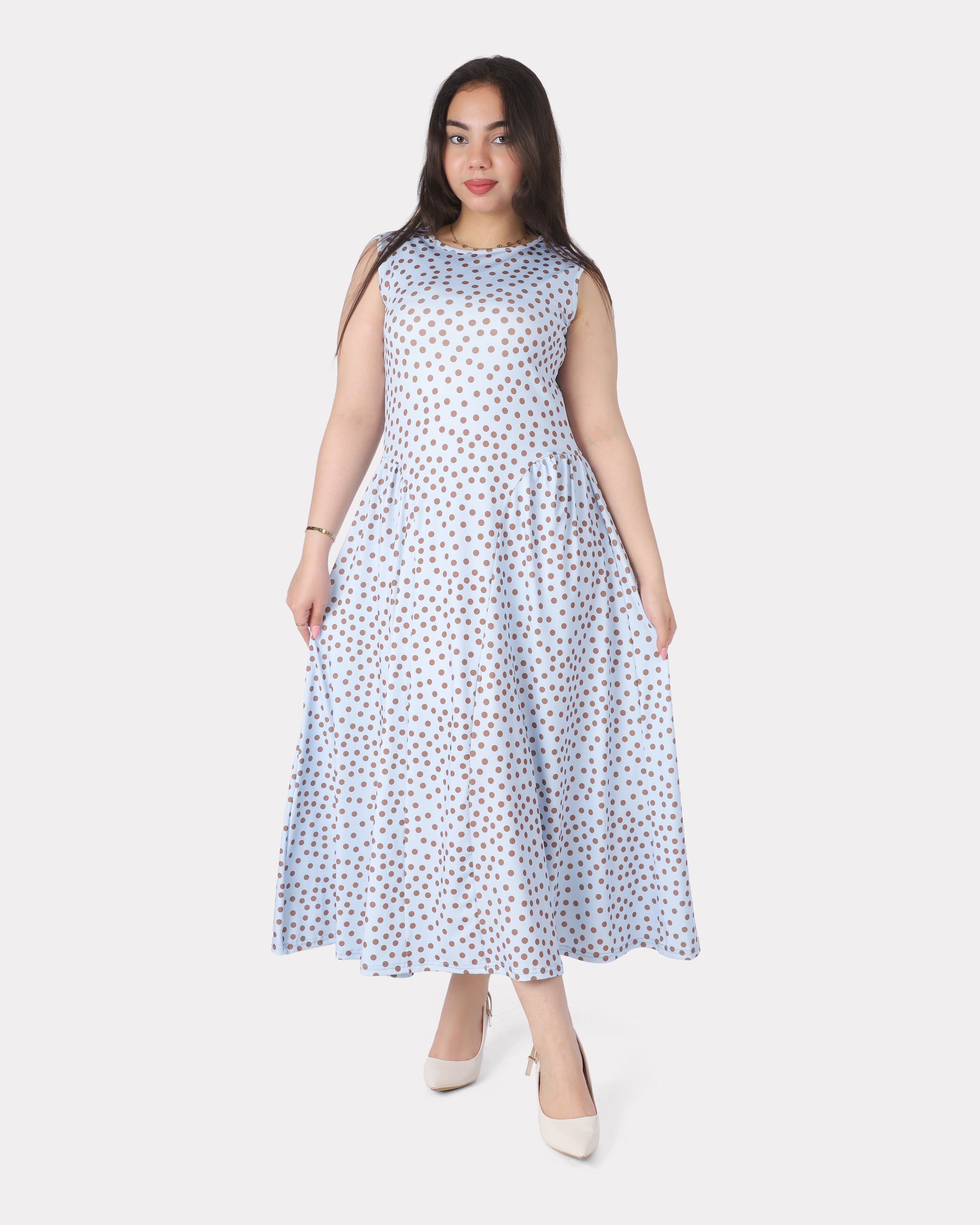 Stylish Sleeveless Polka Dot Dress 2011/240