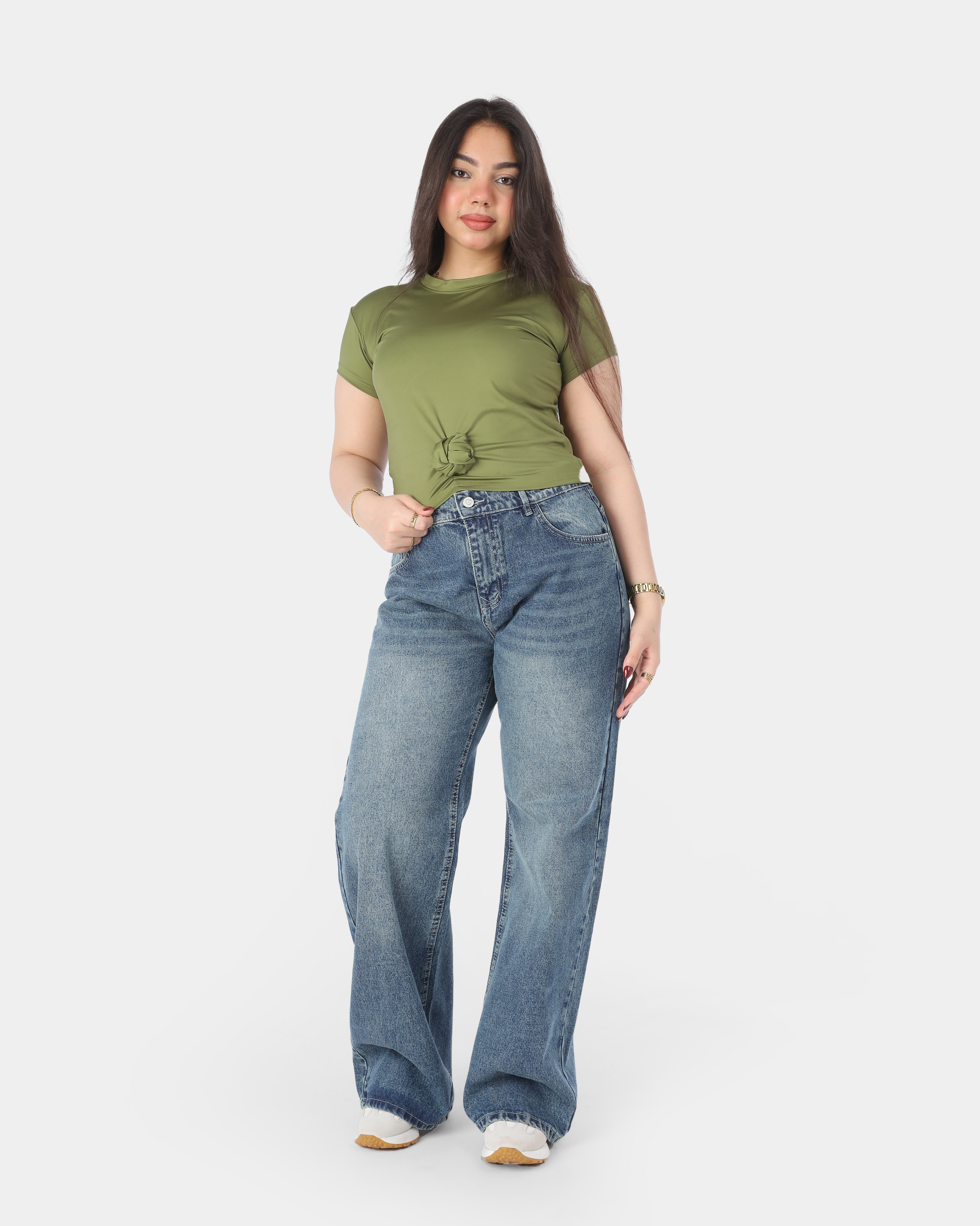 Front Knot Ruched Crop Top 2011/251